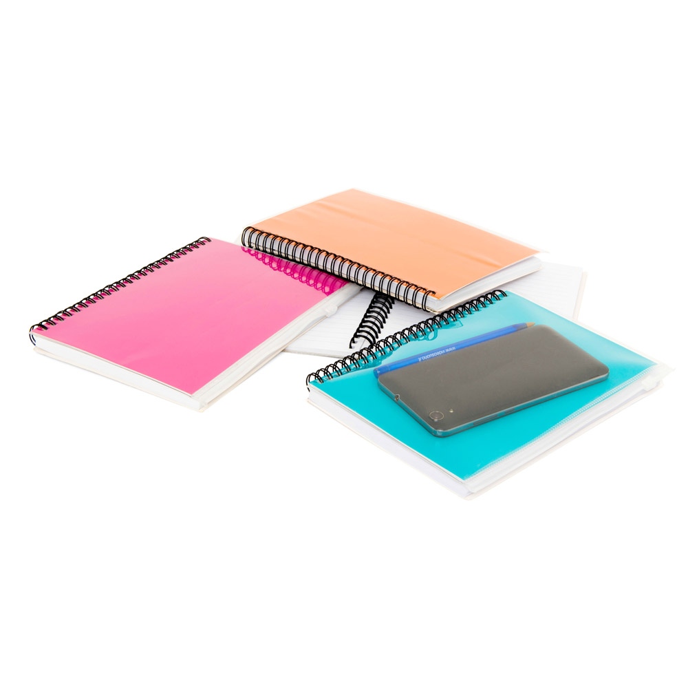 Block notes ad anelli con tasca frontale, , large
