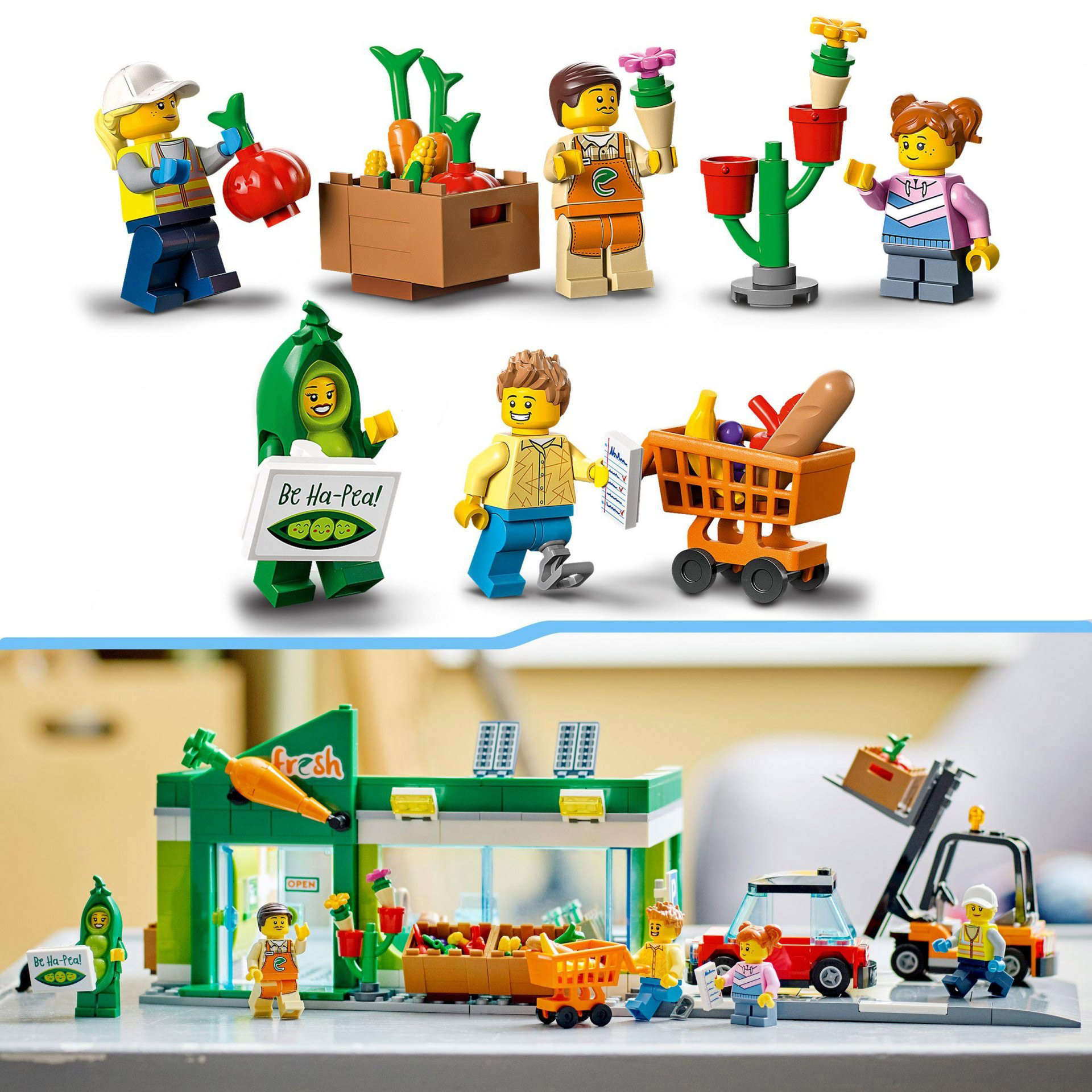 LEGO City Negozio di Alimentari, Set Costruzioni con Macchina, Carrello Elevator 60347, , large