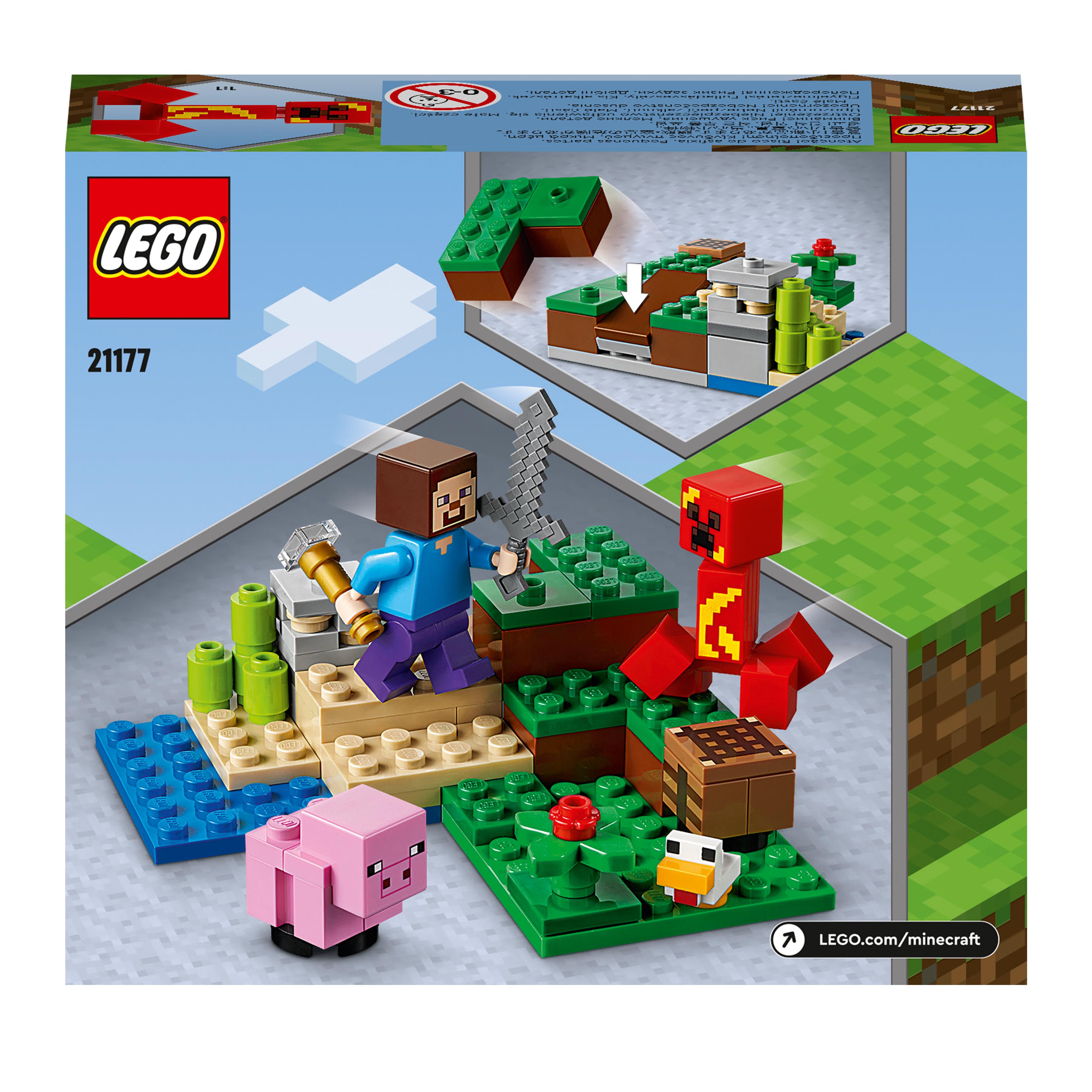 LEGO Minecraft L'agguato del Creeper, Mattoncini da Costruzione con Steve e 2 M 21177, , large