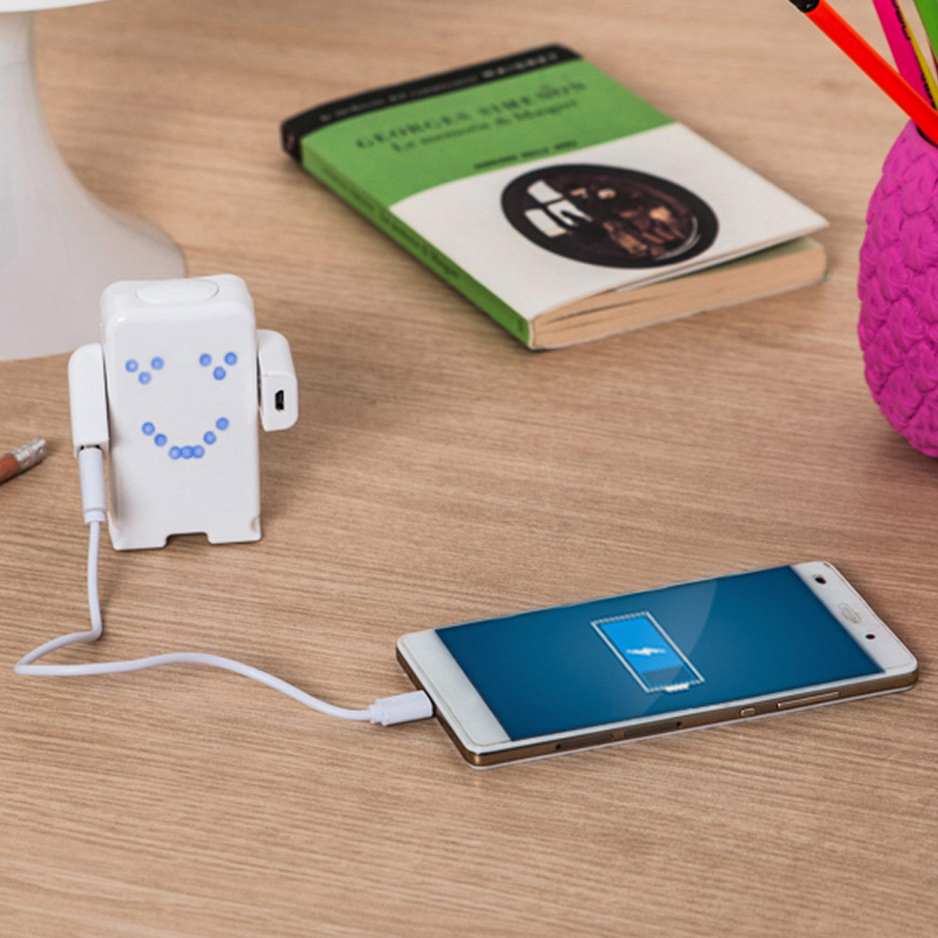 Power bank con indicatore di carica Mr Happy, , large