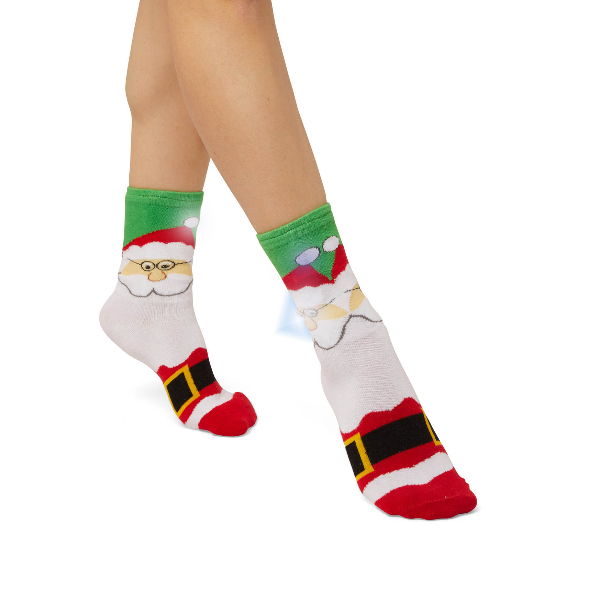 Calzini natalizi con LED, Babbo Natale, , large