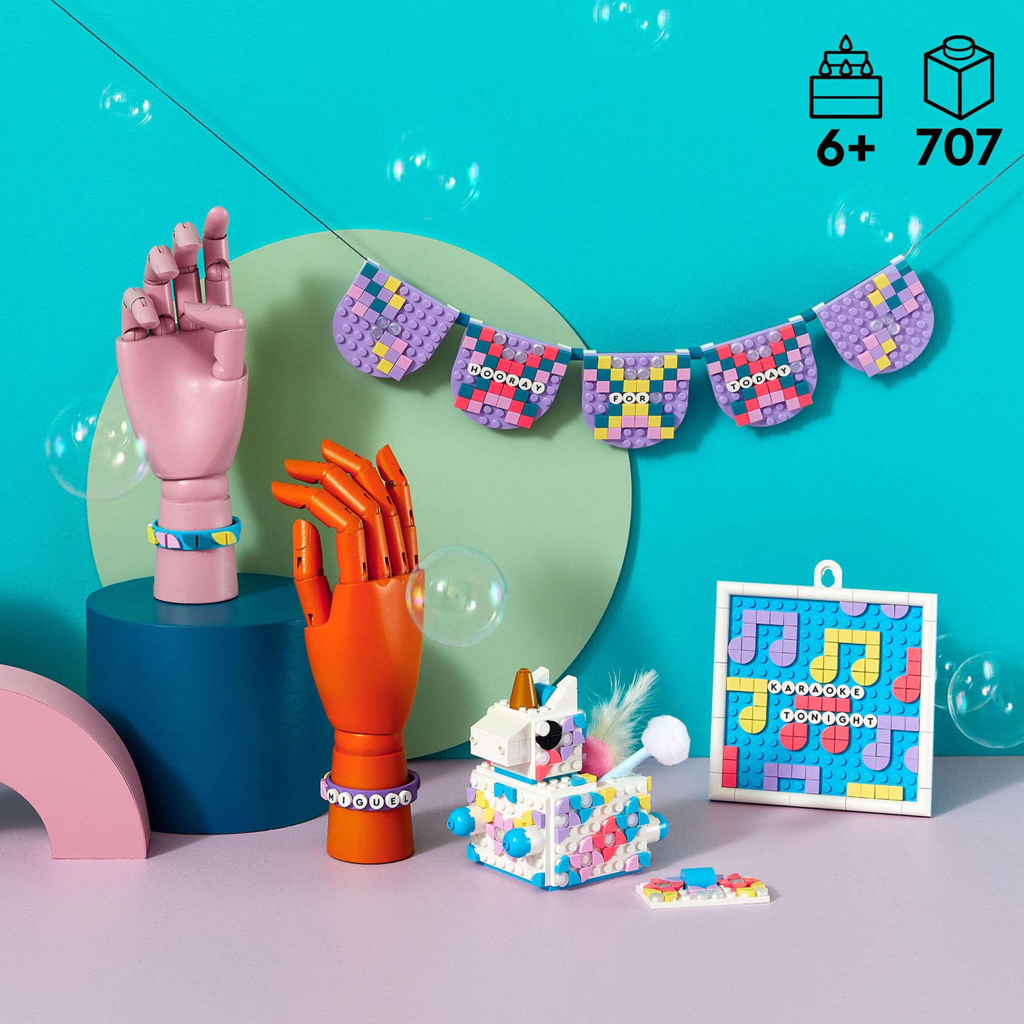LEGO DOTS Family Pack Creativo - Unicorno, Regalo per Bambine e Bambini, Set 5in 41962, , large