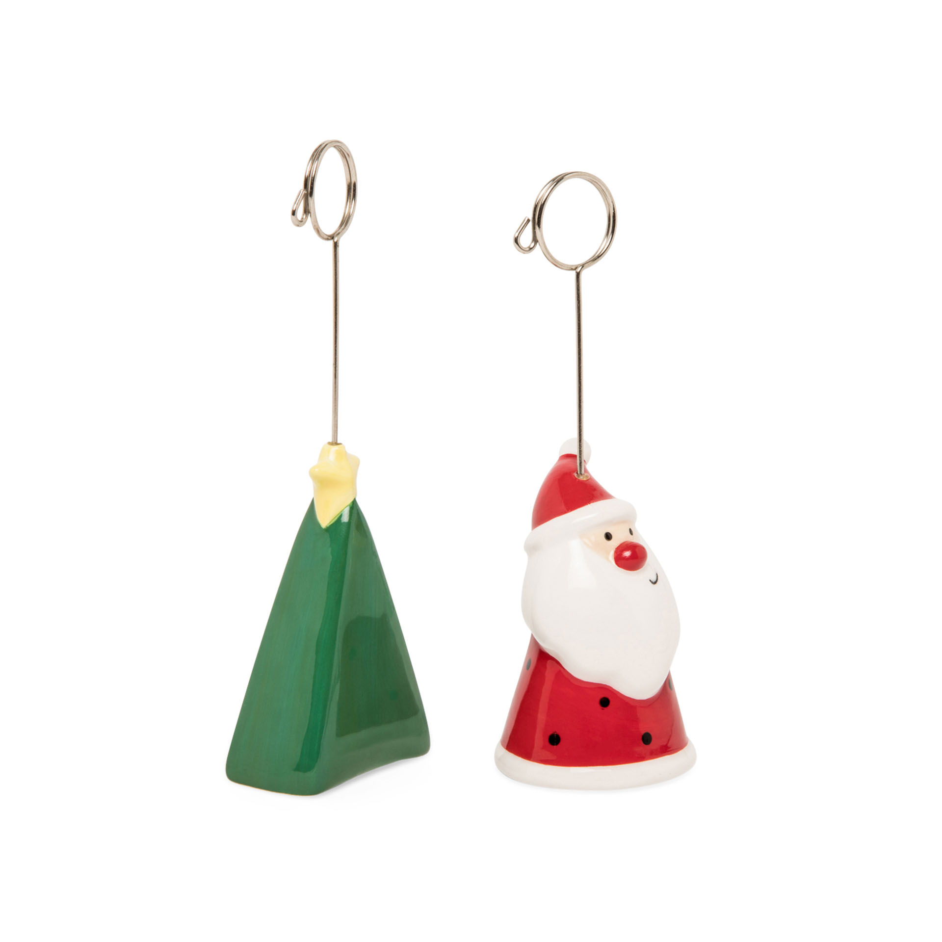 Coppia di segnaposto albero e Babbo Natale, , large