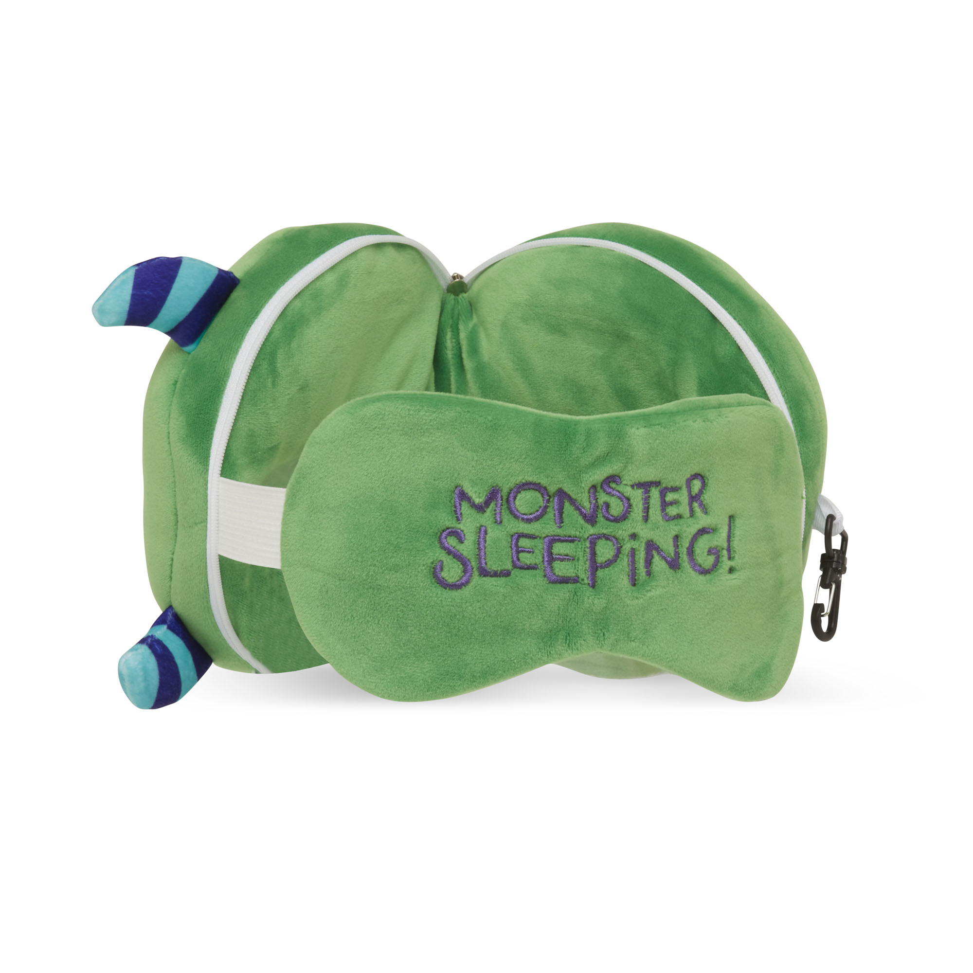 Cuscino Da Viaggio Con Maschera Per Dormire - Mostro Verde, , large