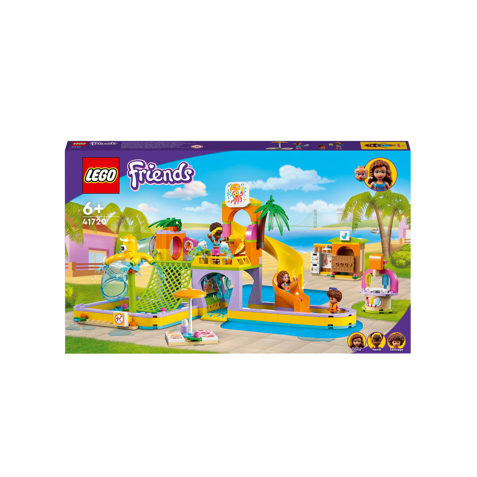 LEGO Friends Parco Acquatico, Set con Piscina con Scivolo, Gioco Estivo con Mini 41720, , large