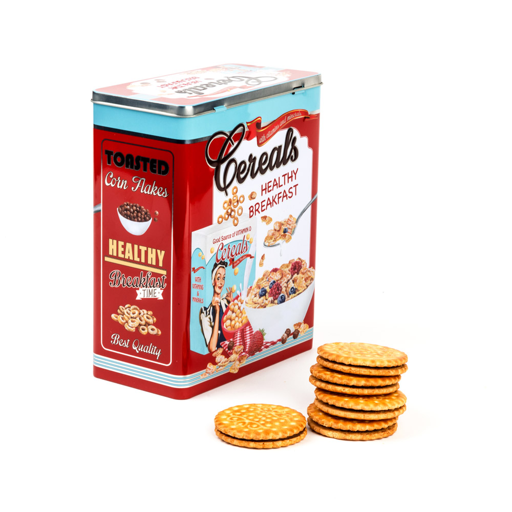 Scatola per cereali in latta vintage, , large