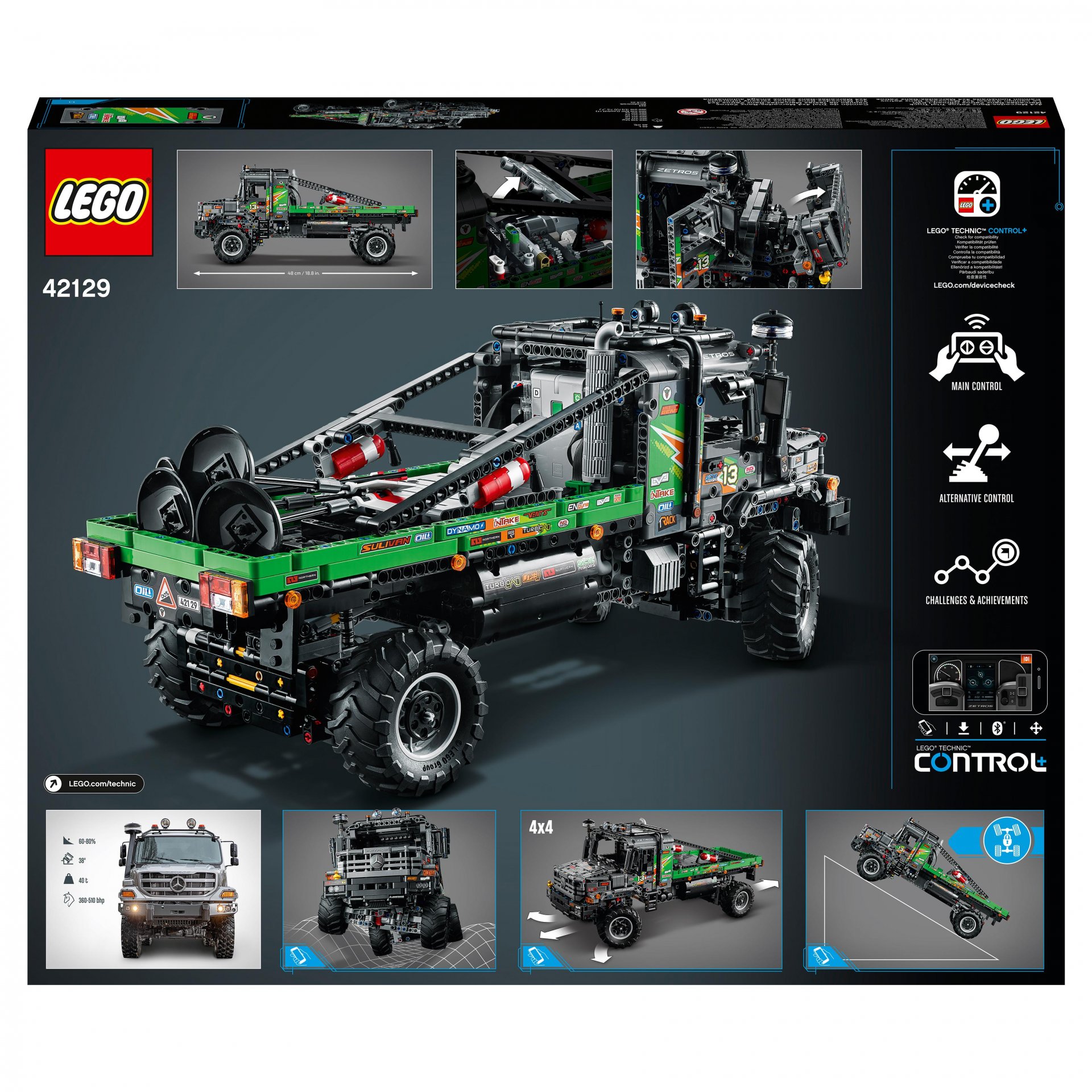 LEGO Technic Camion Fuoristrada 4x4 Mercedes-Benz Zetros, Camion Giocattolo, Mac 42129, , large