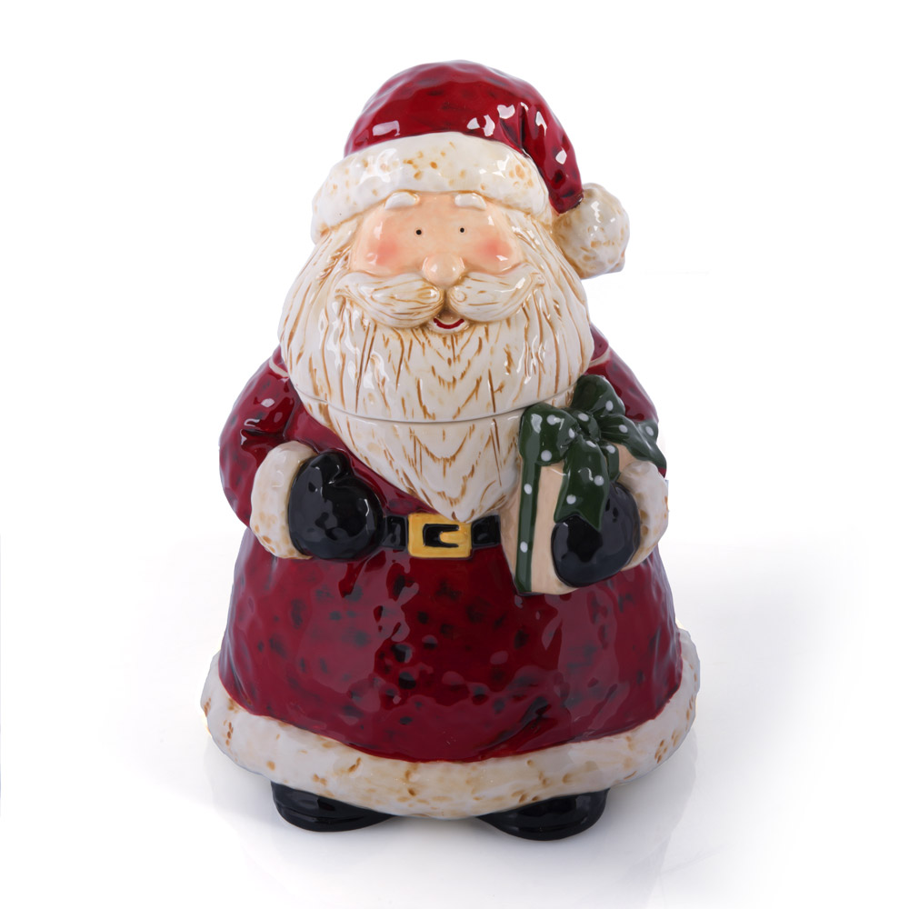 Biscottiera Babbo Natale in ceramica, , large