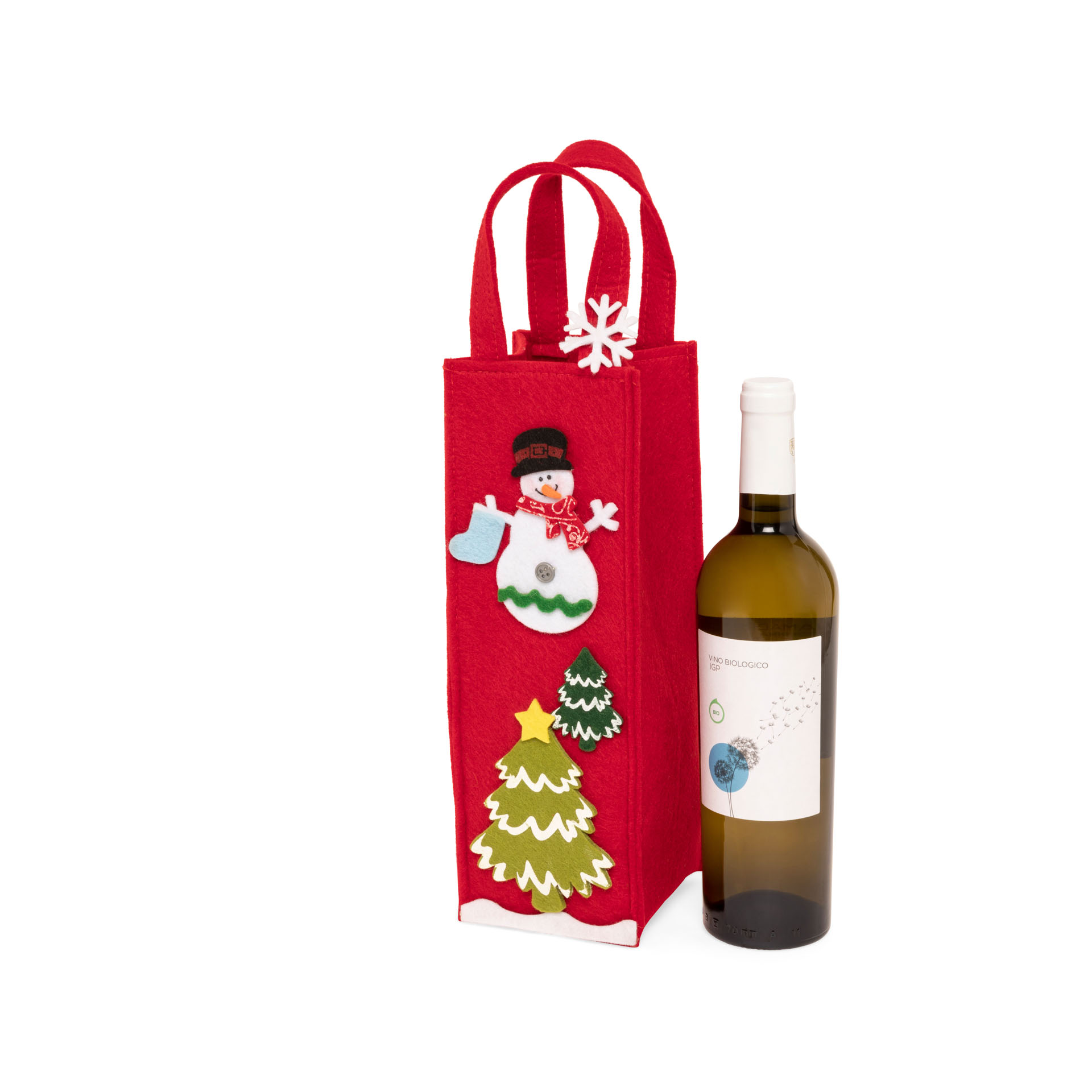 Borsa porta bottiglia natalizia, , large