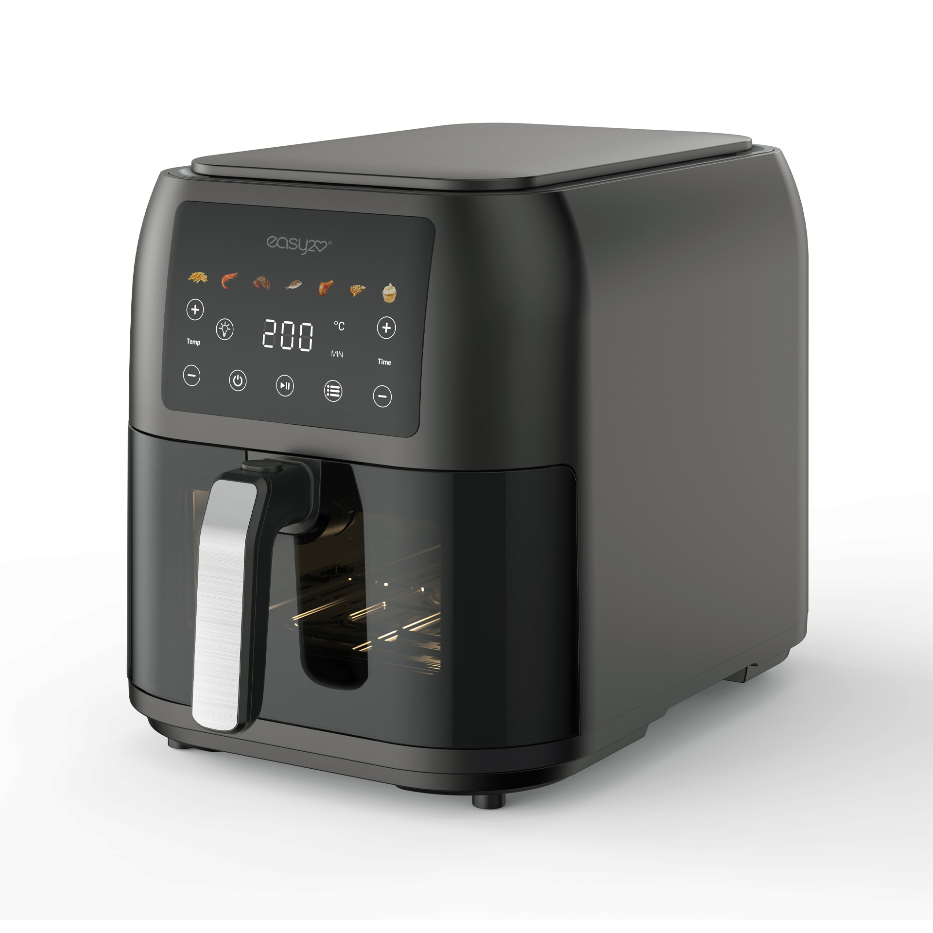 Friggitrice Ad Aria Digitale 8 Lt Con Finestra - Colore Nero, , large