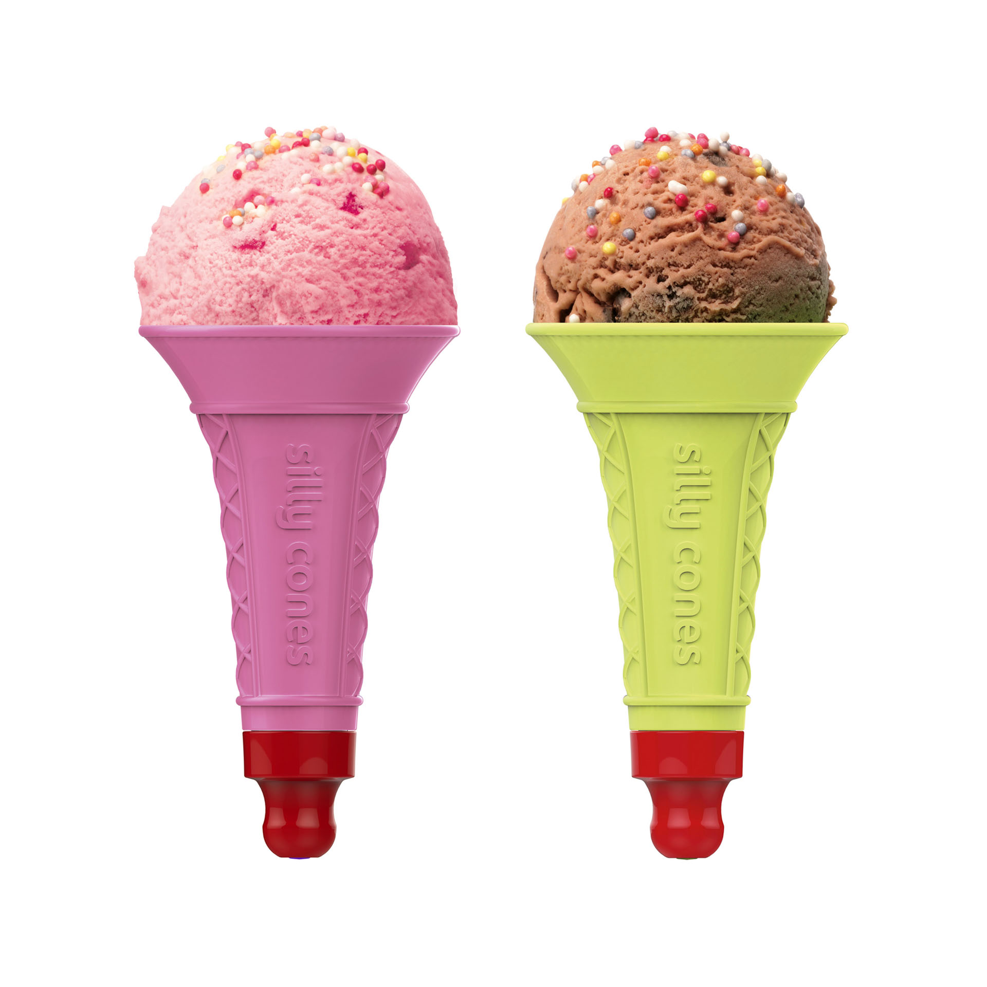 Cono Gelato Riutilizzabile, Set Di 2 Colore Giallo/celeste, , large