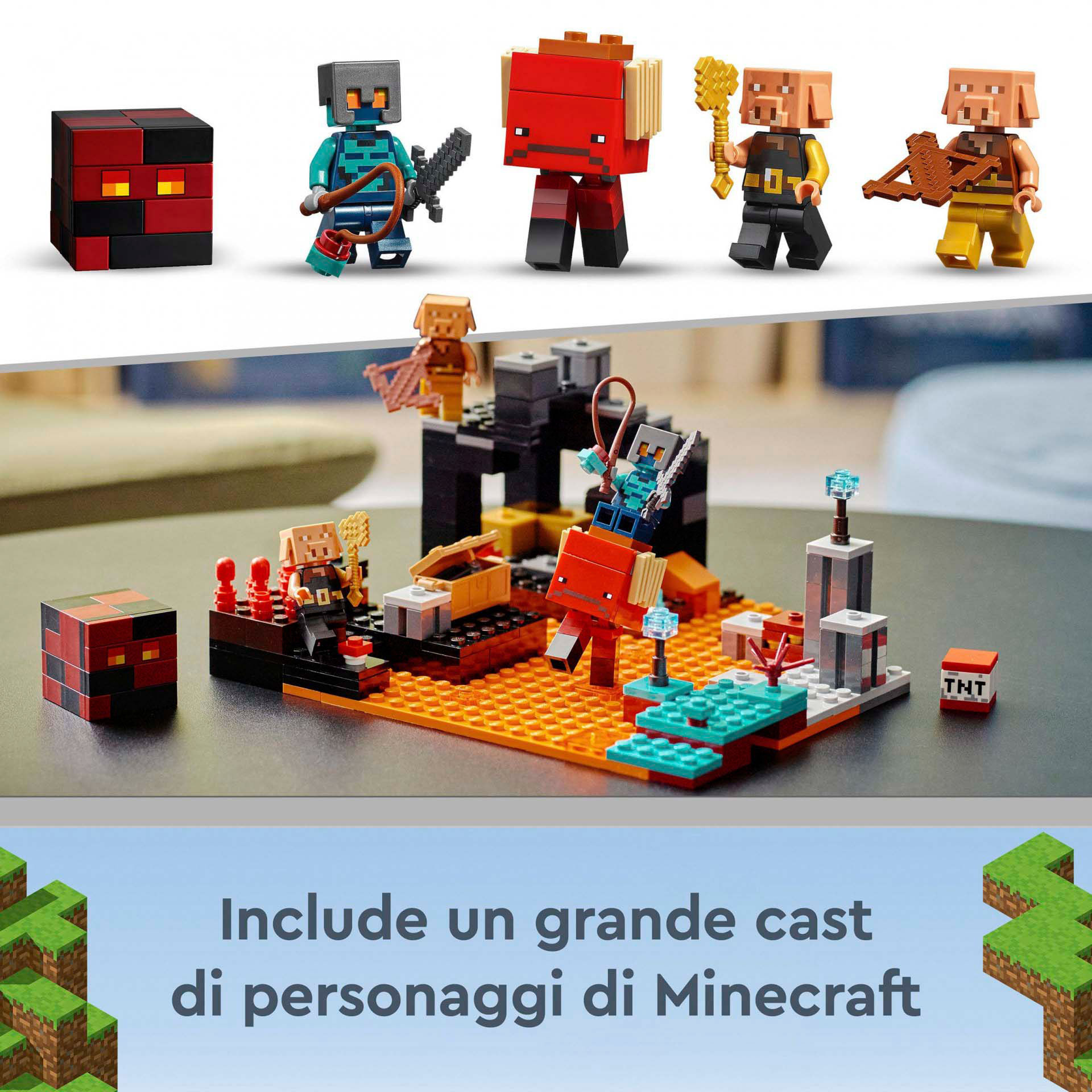 LEGO Minecraft Il Bastione del Nether, Modellino da Costruire, Castello Giocatto 21185, , large