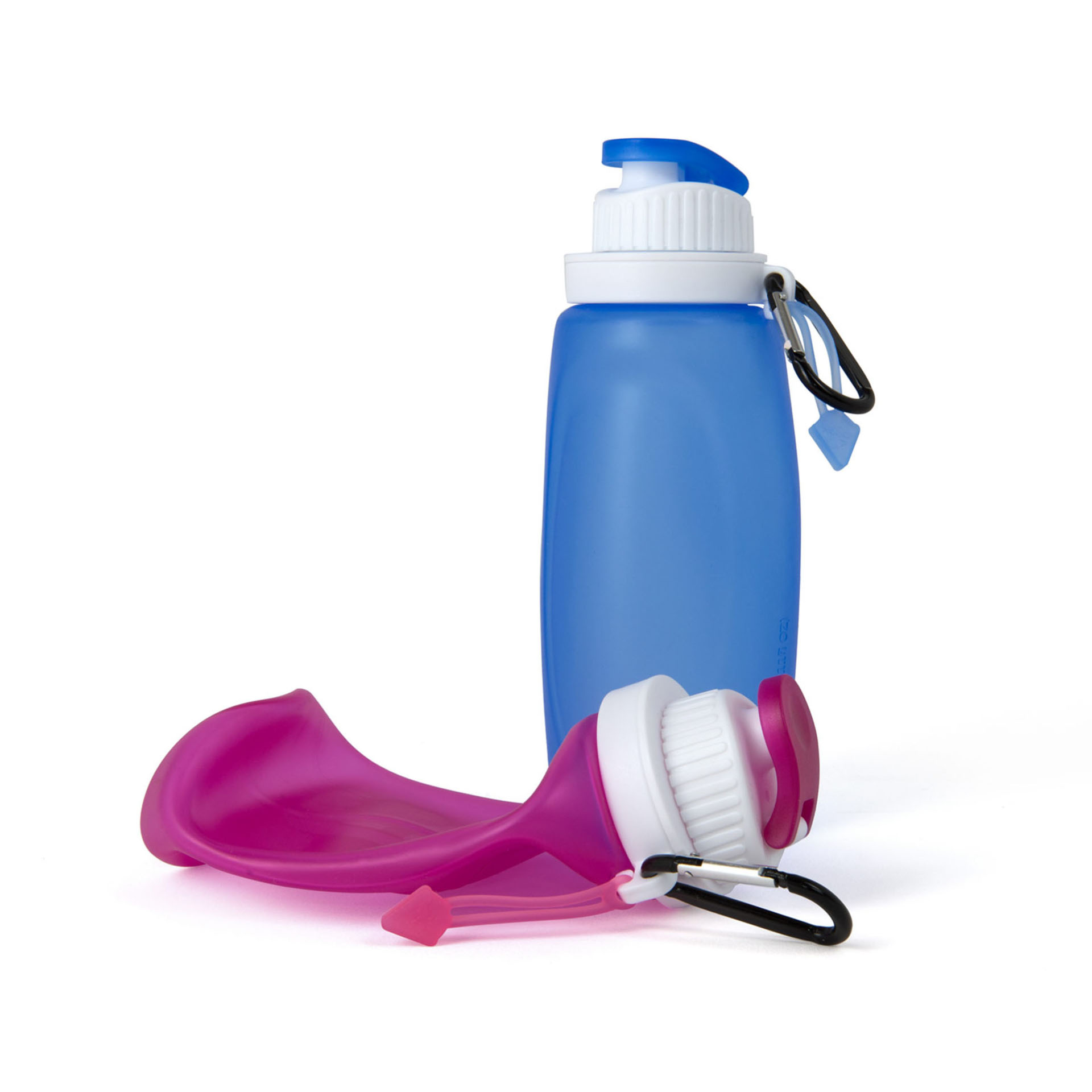 Bottiglia pieghevole in silicone con moschettone, 320 ml, , large