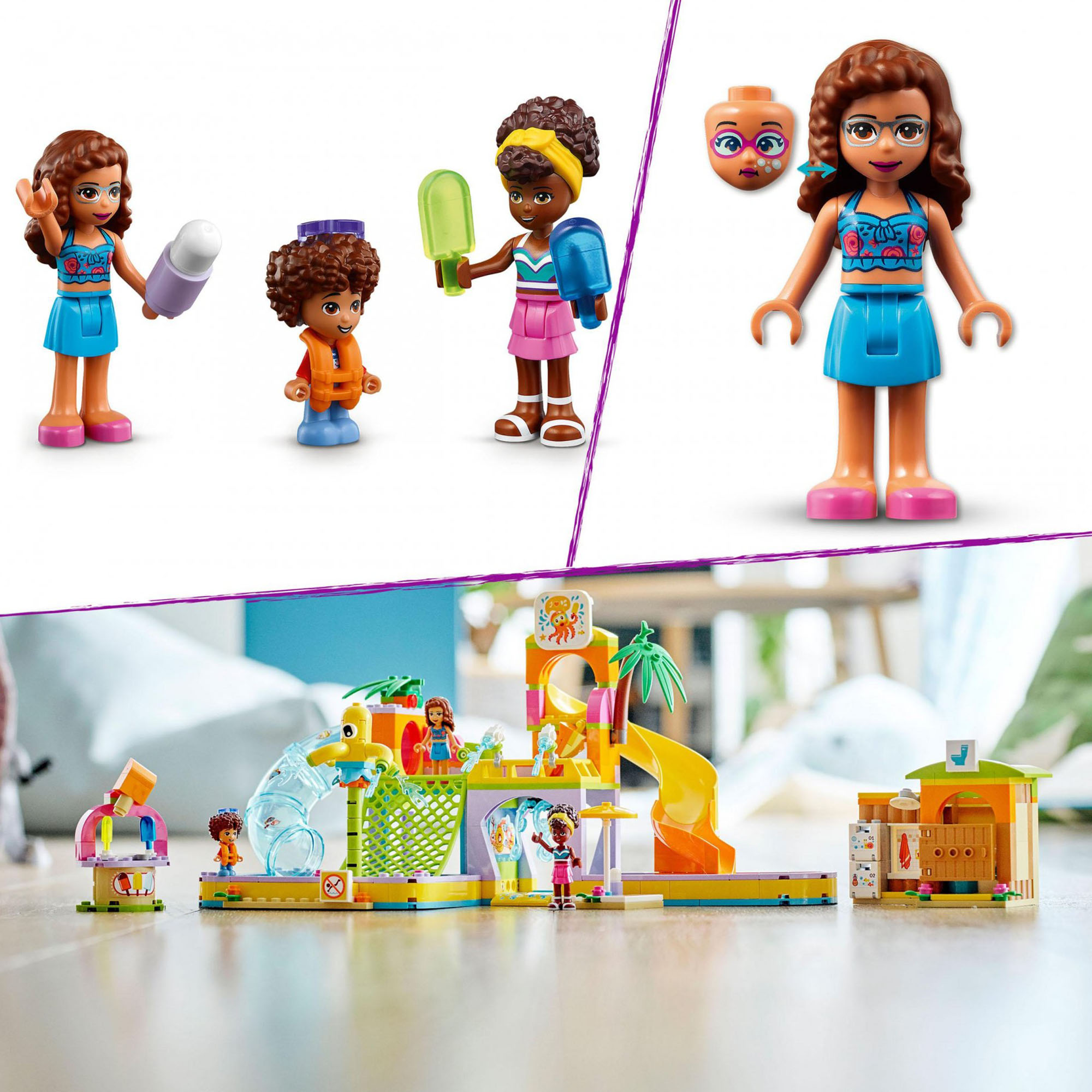 LEGO Friends Parco Acquatico, Set con Piscina con Scivolo, Gioco Estivo con Mini 41720, , large