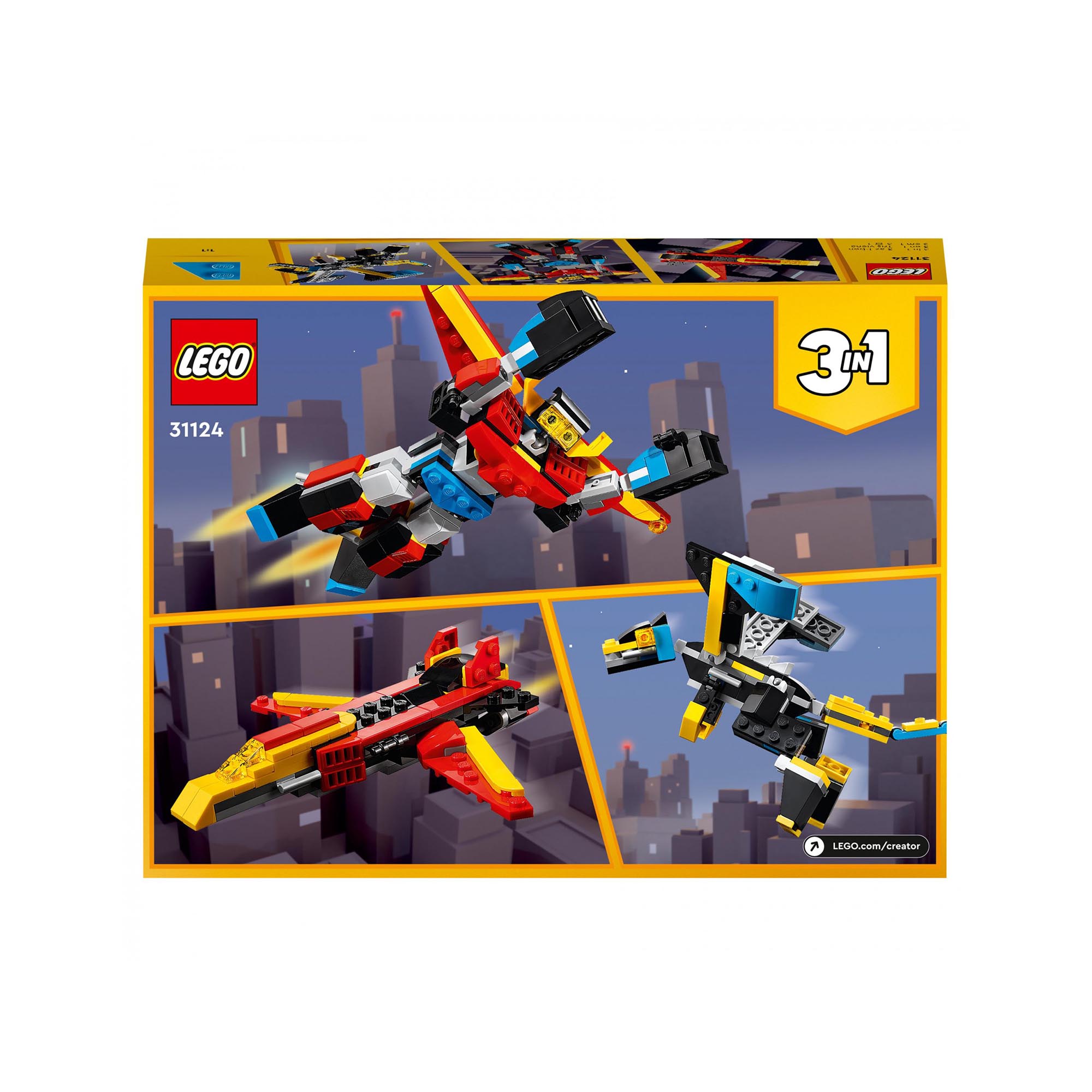 LEGO 31124 Creator 3in1 Super Robot, Set di Costruzioni in Mattoncini, Aereo e D 31124, , large