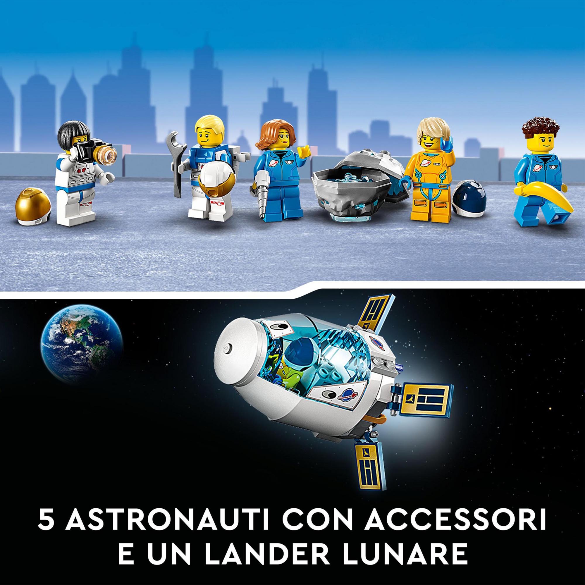 LEGO 60349 City Stazione Spaziale Lunare, Giocattoli Ispirati alla NASA, 5 Minif 60349, , large