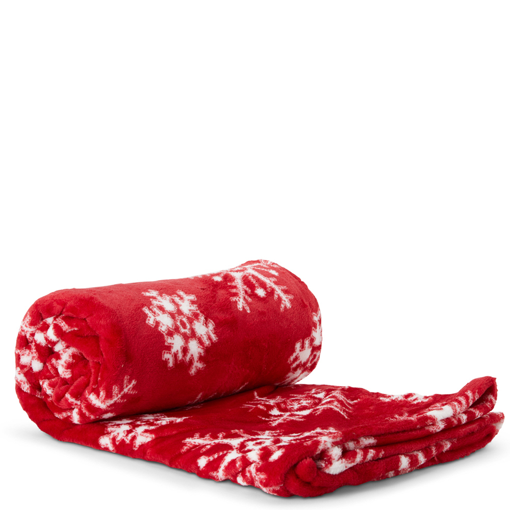 Coperta natalizia fiocchi di neve, , large