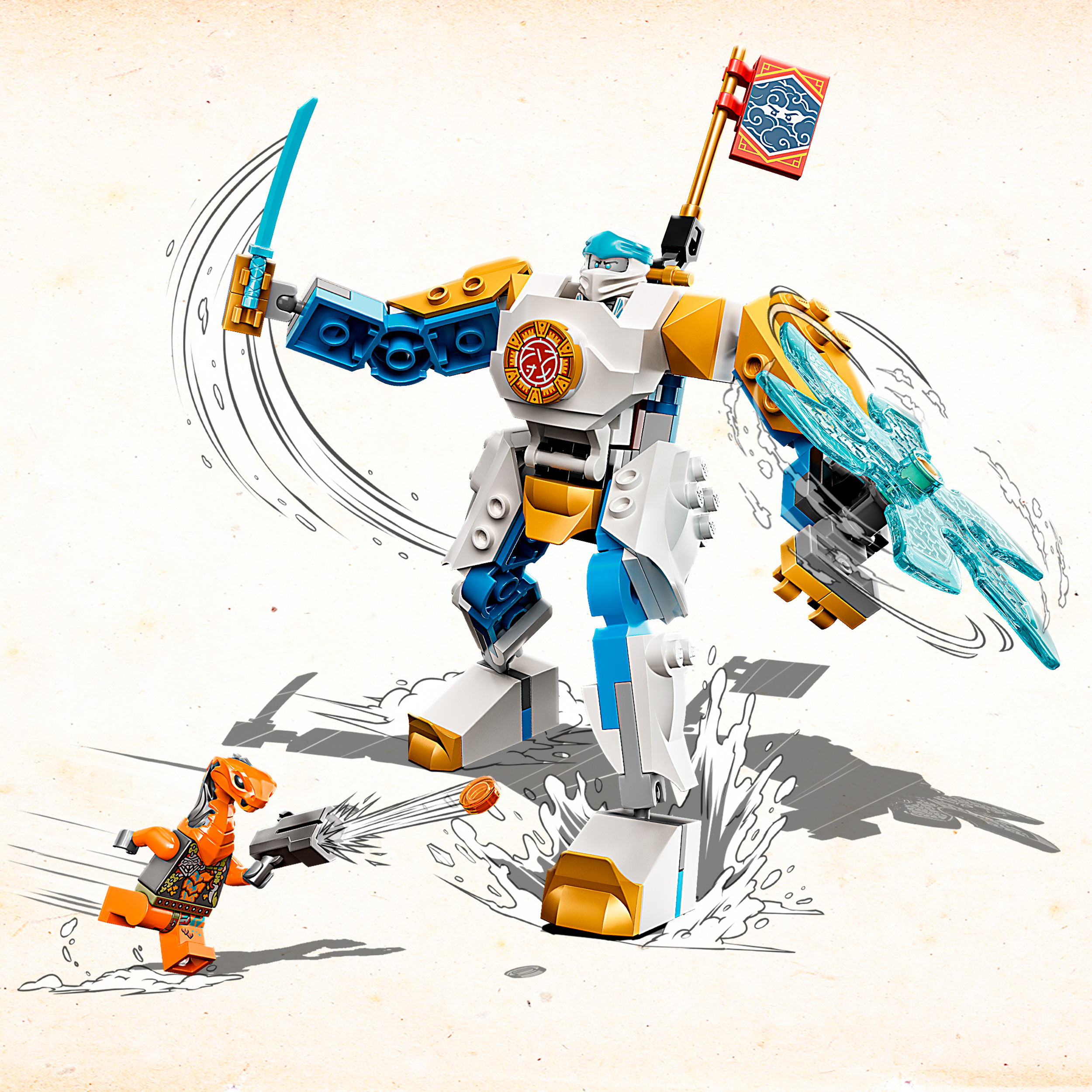 LEGO NINJAGO Mech Potenziato di Zane - EVOLUTION, Set per Bambini di 6 Anni con 71761, , large