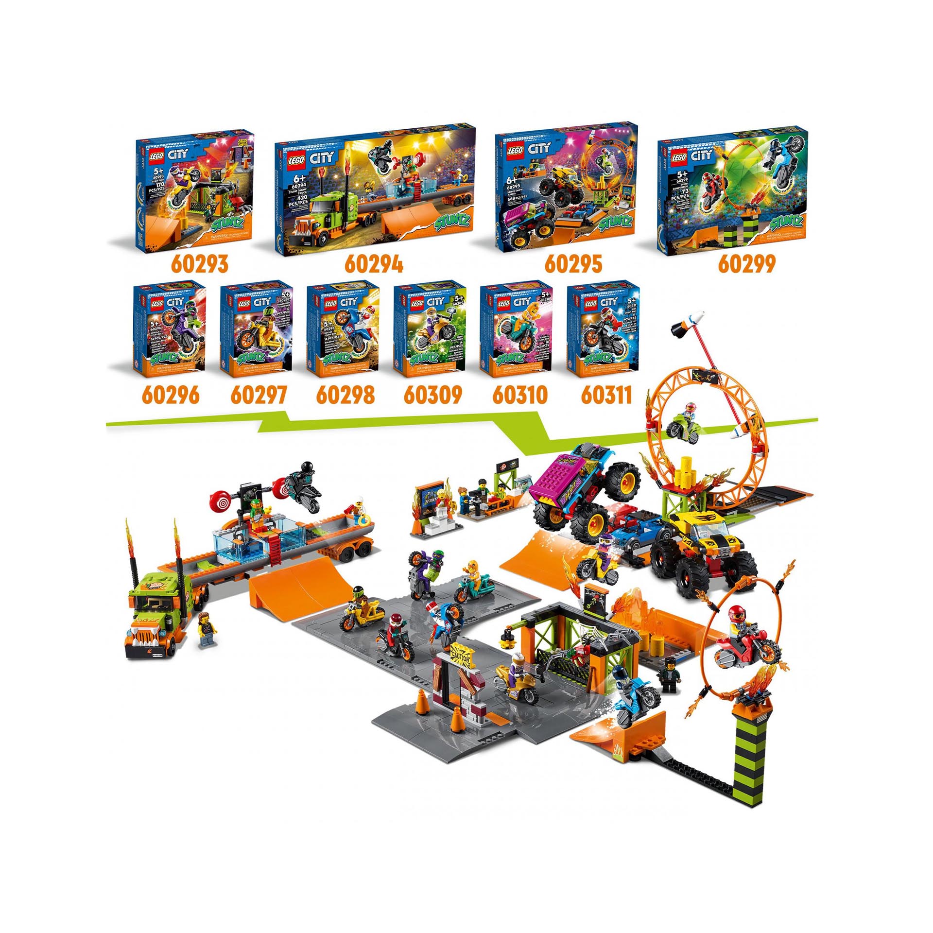 LEGO City Stuntz Competizione Acrobatica, Set con 2 Moto Giocattolo con Meccanis 60299, , large