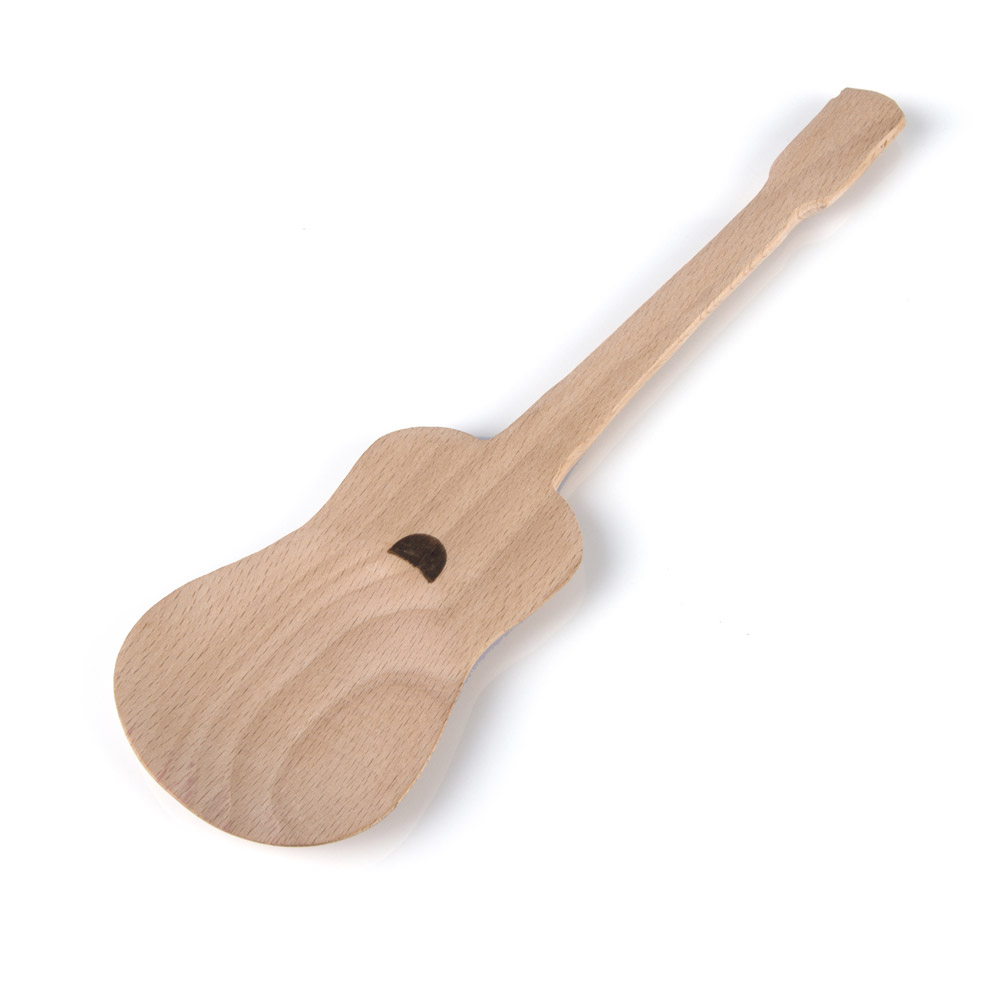 Set 2 mestoli in legno cucchiaio chitarra, , large