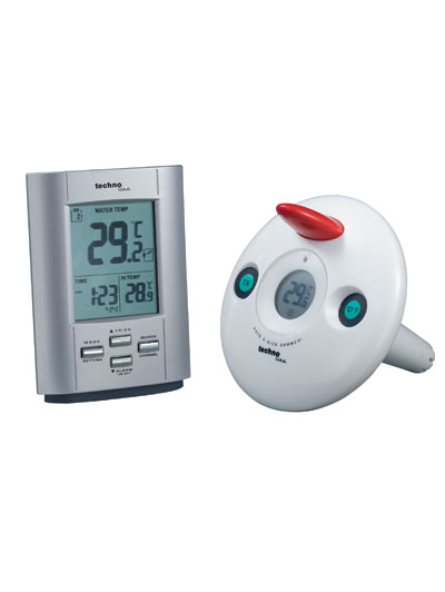 Orologio / termometro con sensore per piscina, , large