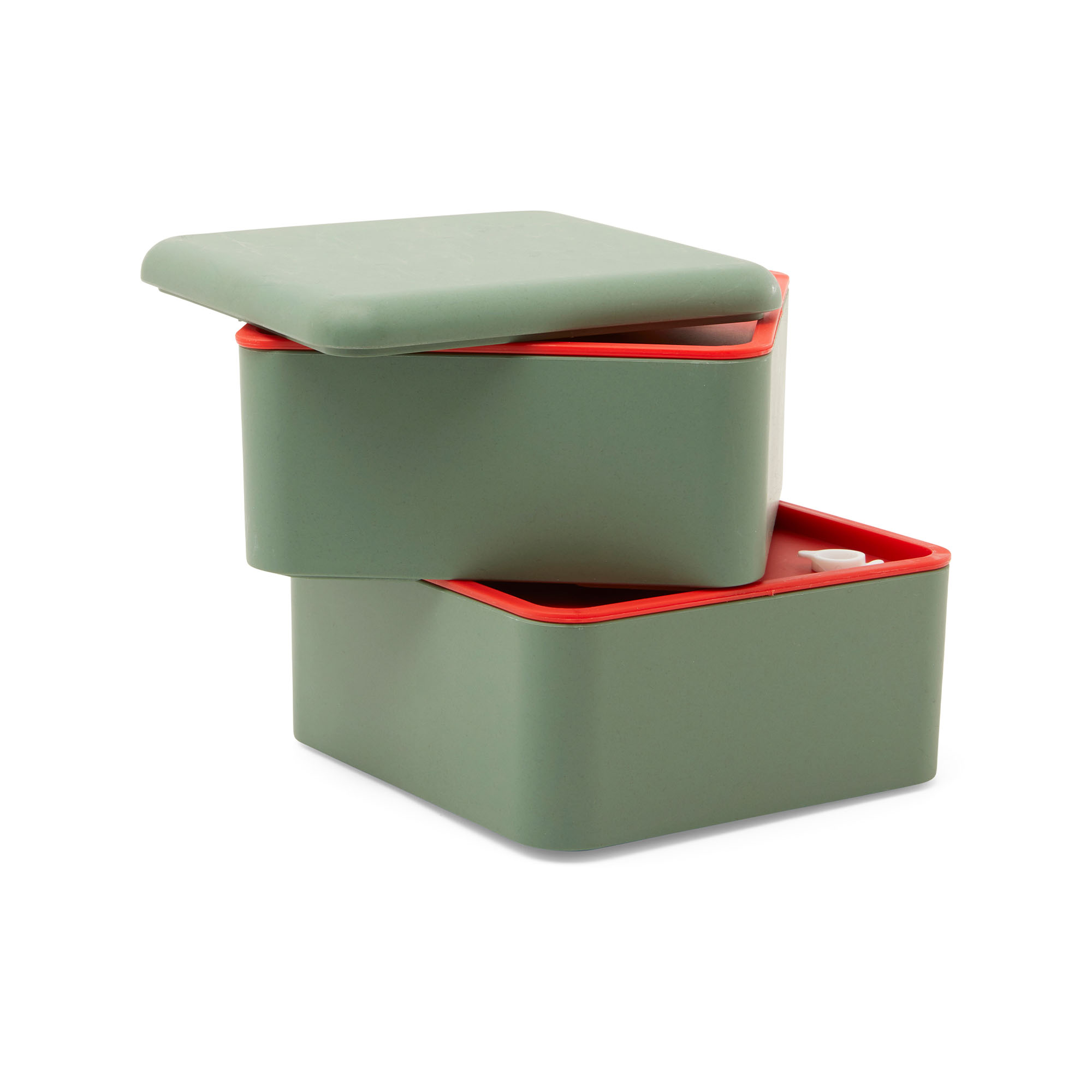 Porta pranzo ecologico doppio scomparto, verde, , large