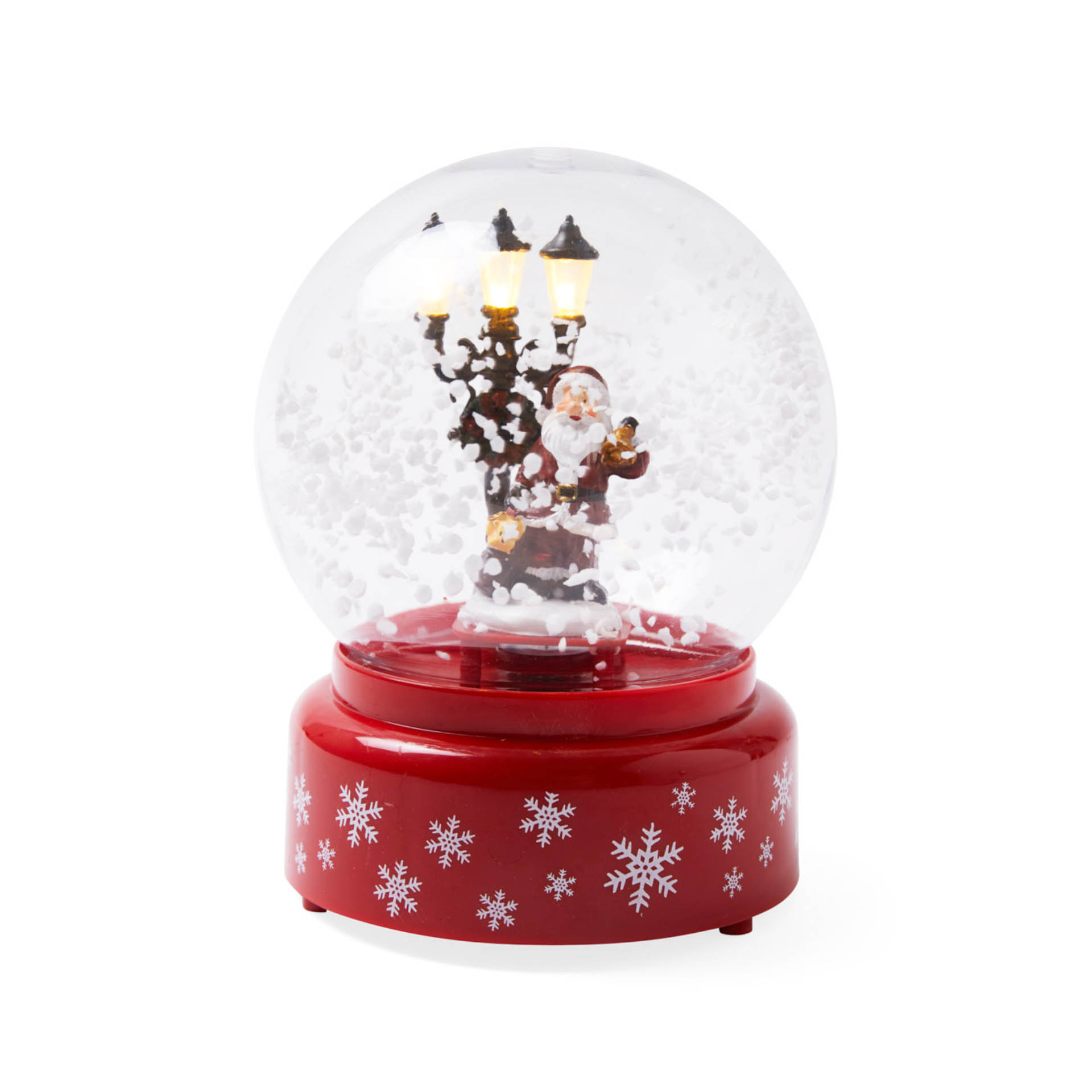 Palla di neve con luci e musica -  Babbo Natale, , large