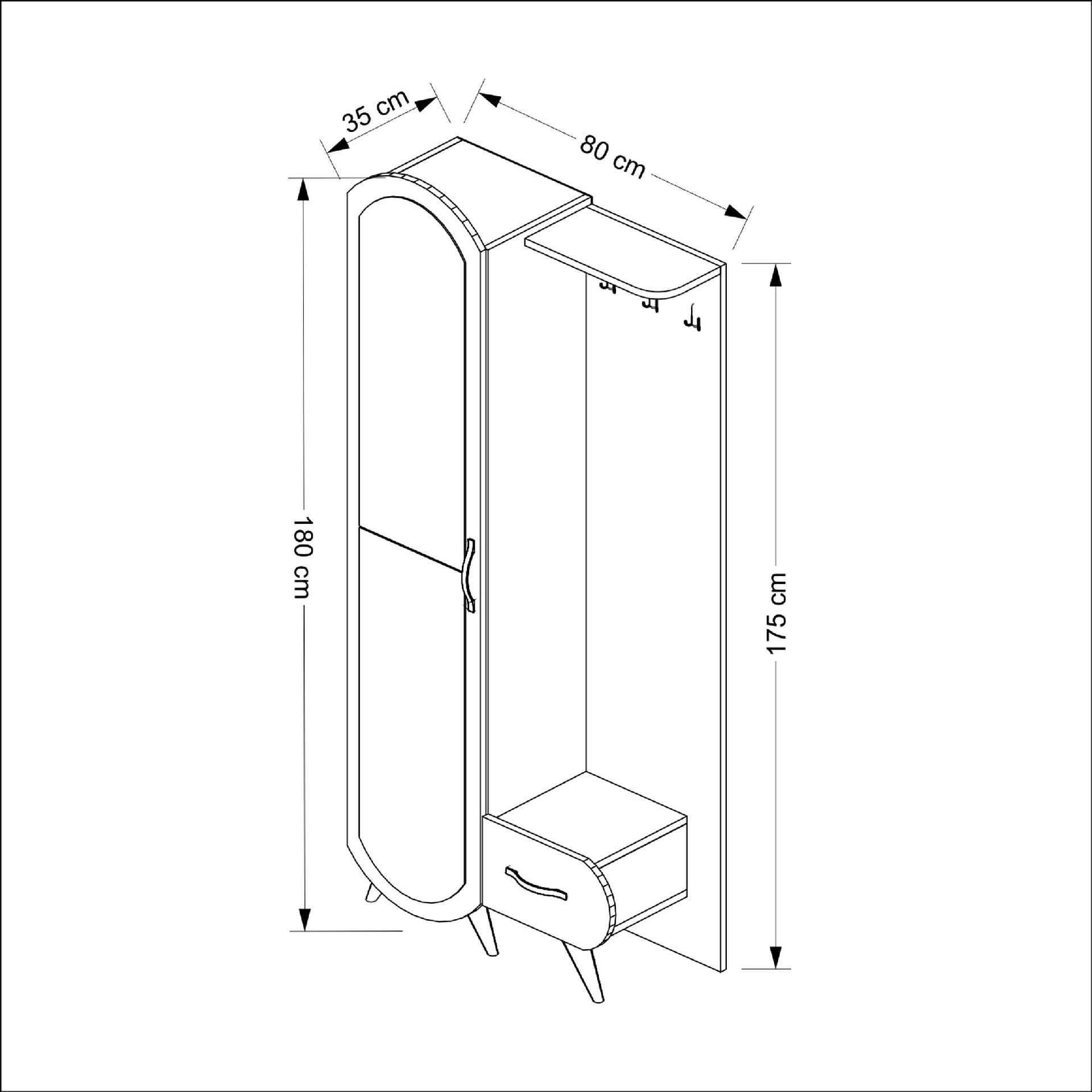 HOMEMANIA Mobile Ingresso Kerry, noce, , large