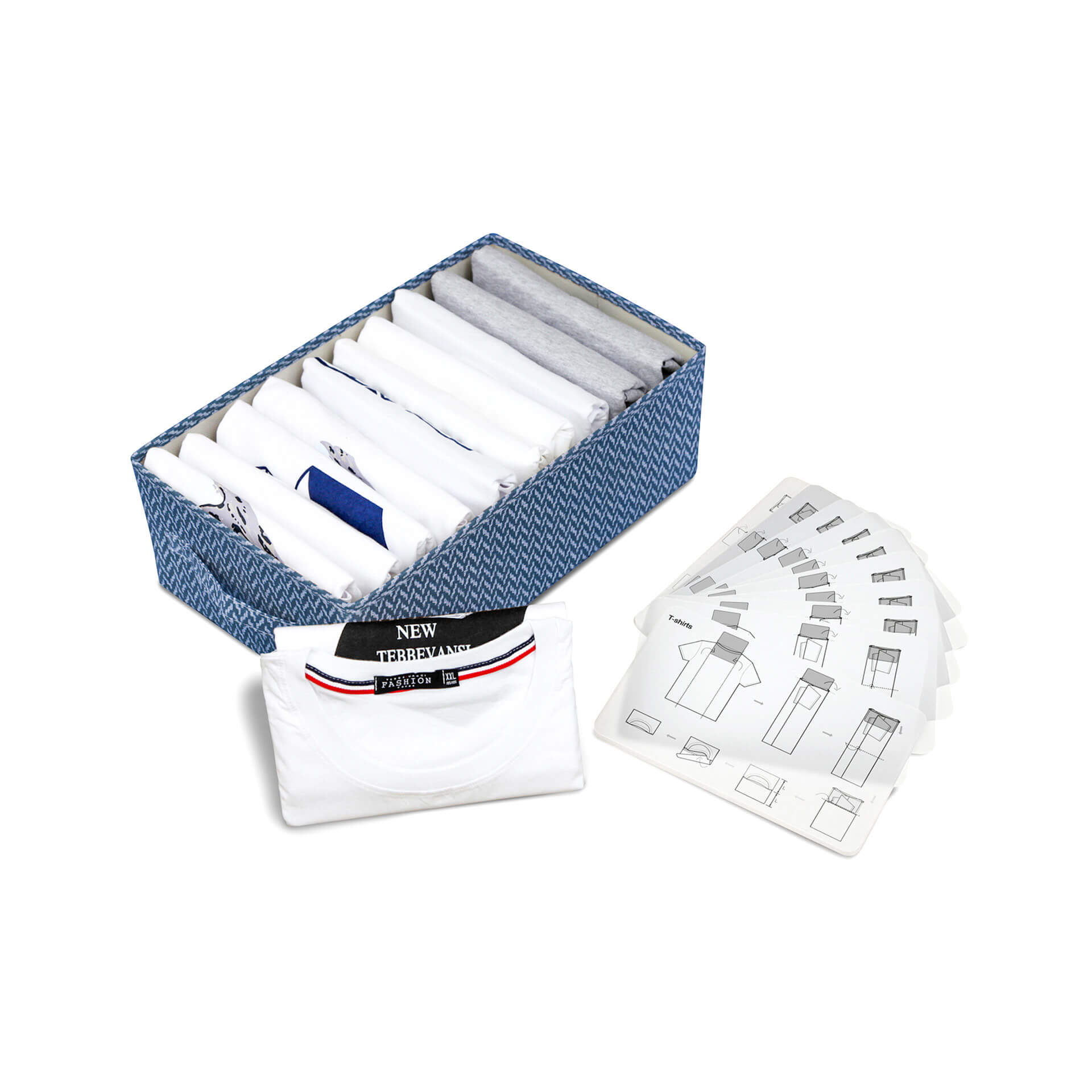 Kit piega magliette con contenitore, , large