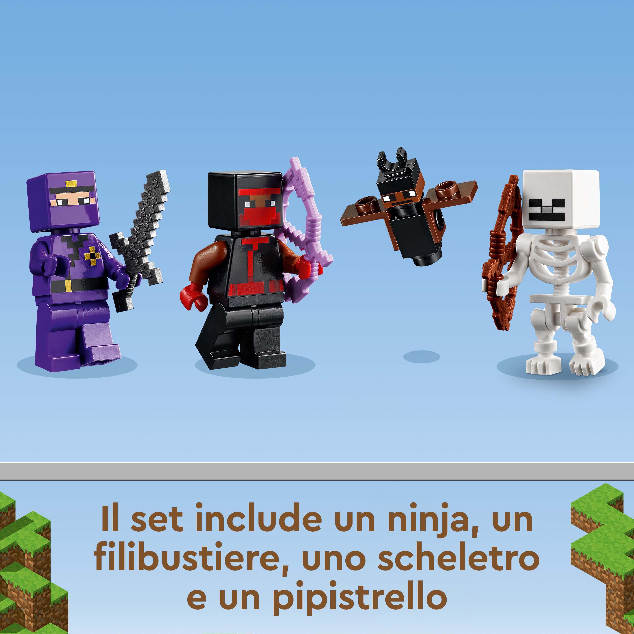LEGO Minecraft I Campi d'Allenamento, Idea Regalo, Dojo e Bottega del Fabbro, G 21183, , large