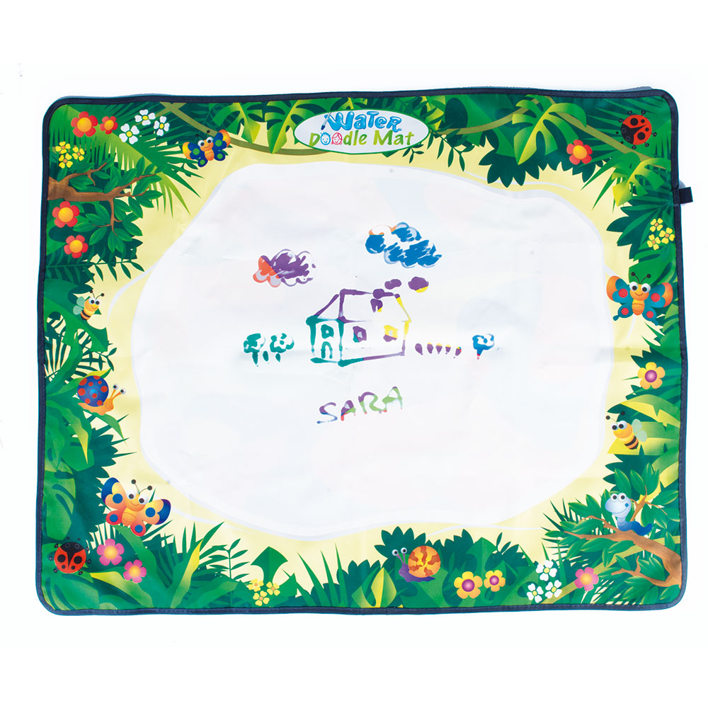 Tappeto da disegno con pennarello ad acqua, cornice foresta, , large