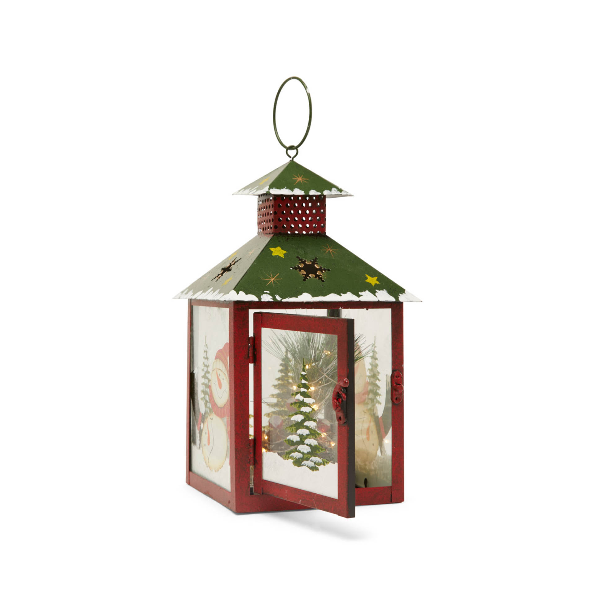 Lanterna Natalizia In Metallo Con Luce H 26 Cm, , large