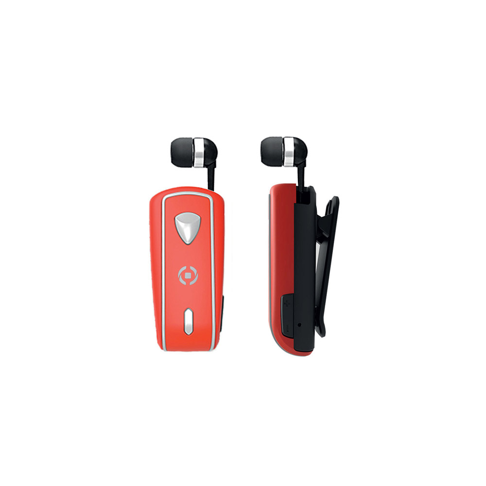 Auricolare Bluetooth con clip e cavo riavvolgibile, , large