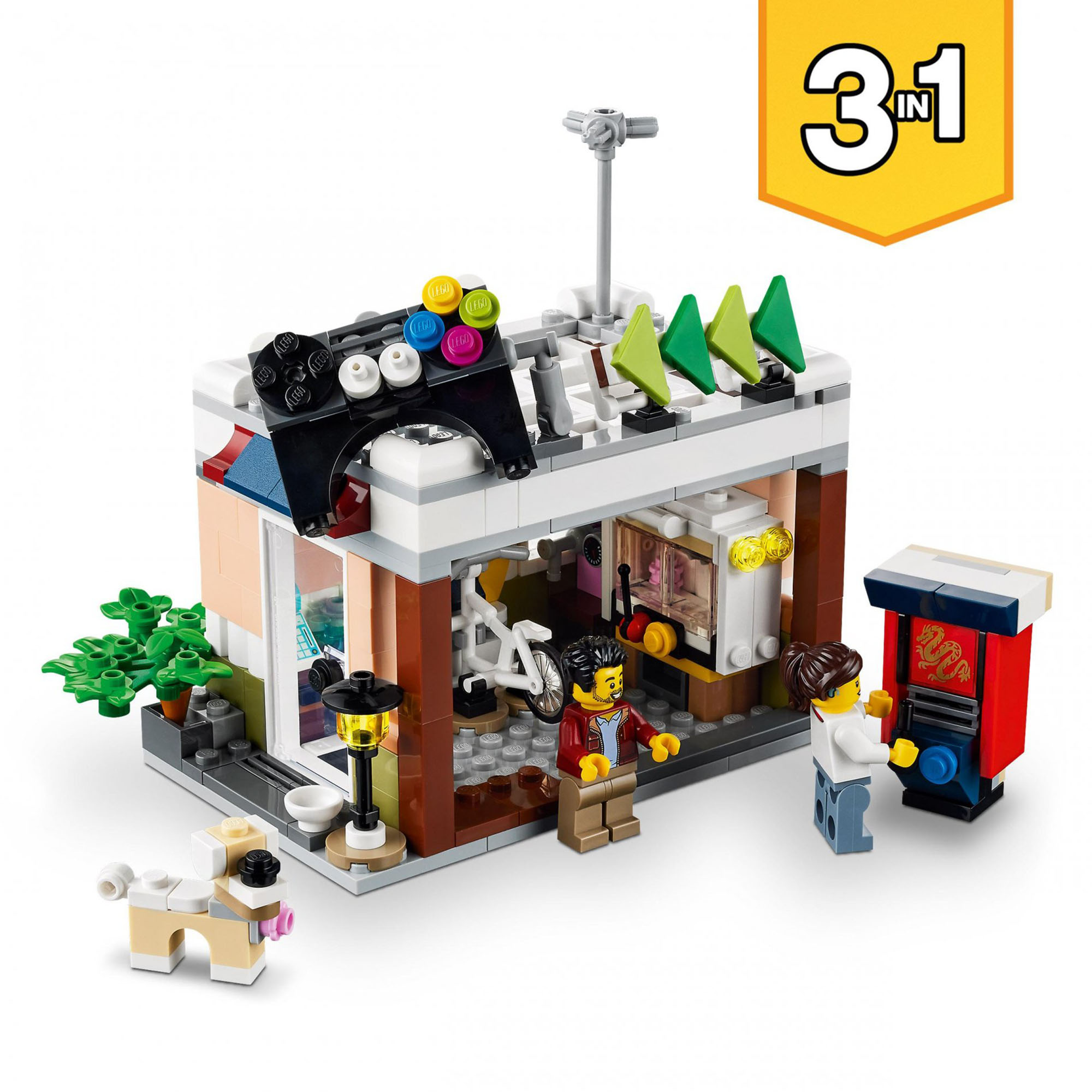 LEGO Creator 3 in 1 Ristorante Noodle Cittadino, Casa Giocattolo con Negozio Bic 31131, , large