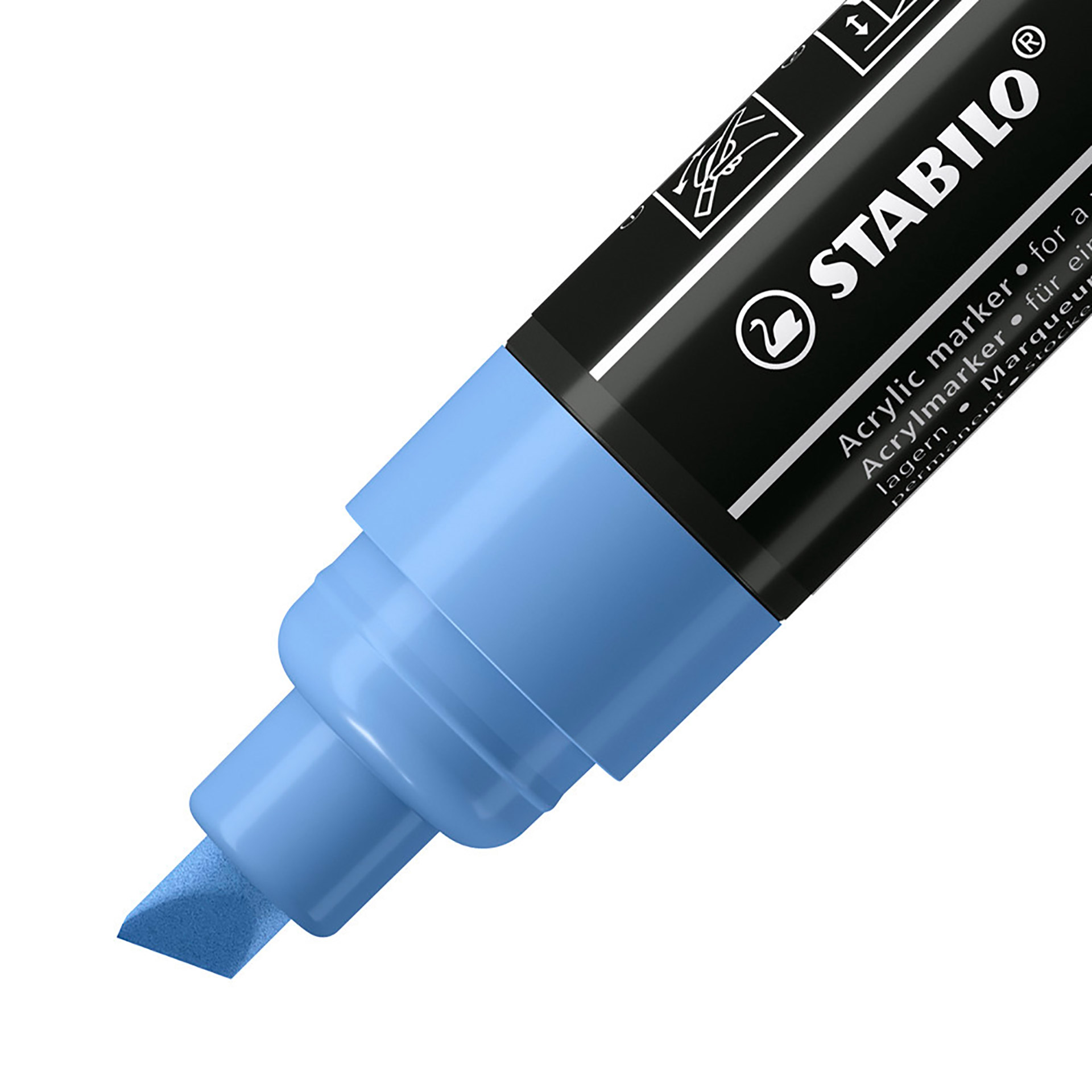STABILO FREE Acrylic - T800C Punta a scalpello 4-10mm - Confezione da 5 - Blu C, , large