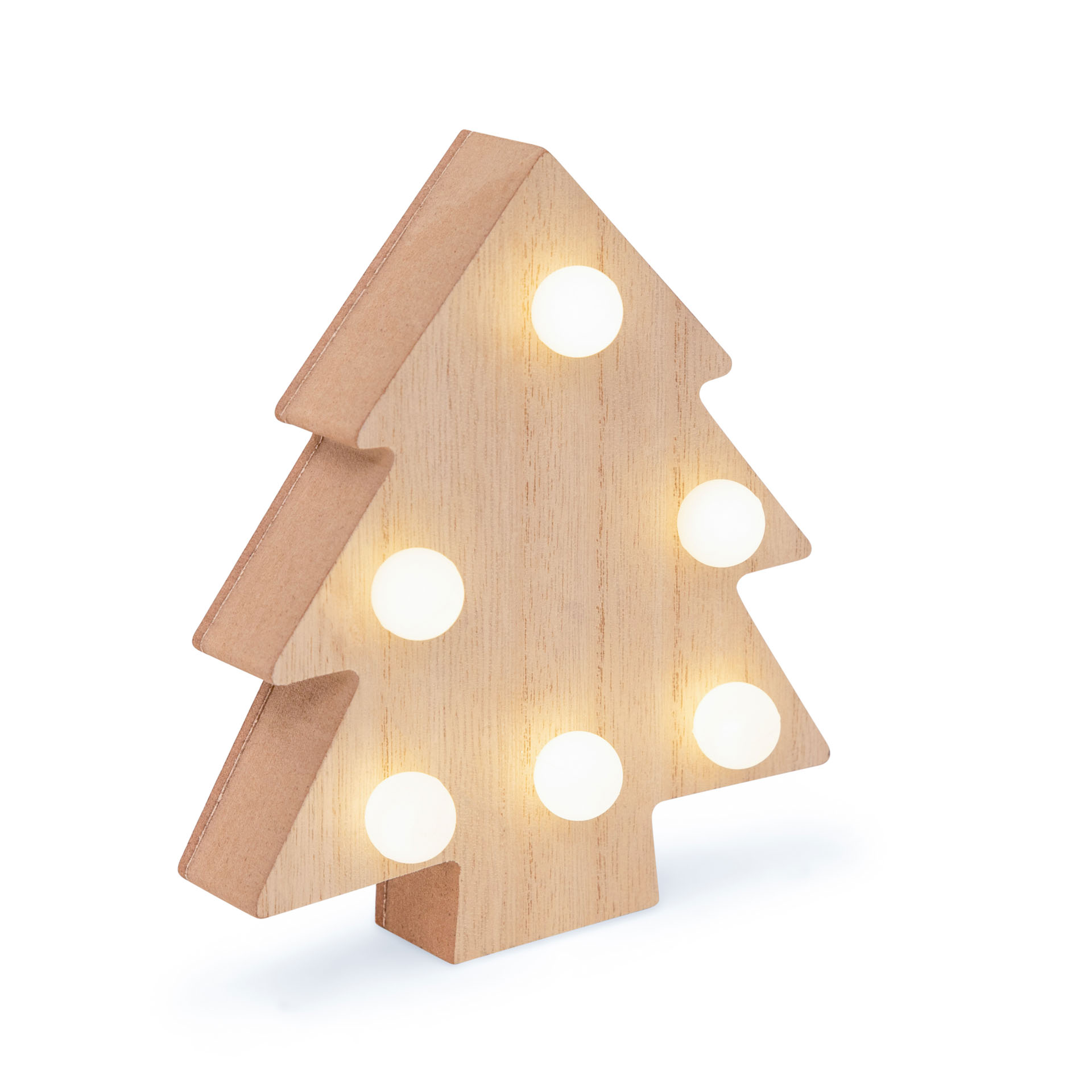 Abete In Legno Con Luci Led, , large