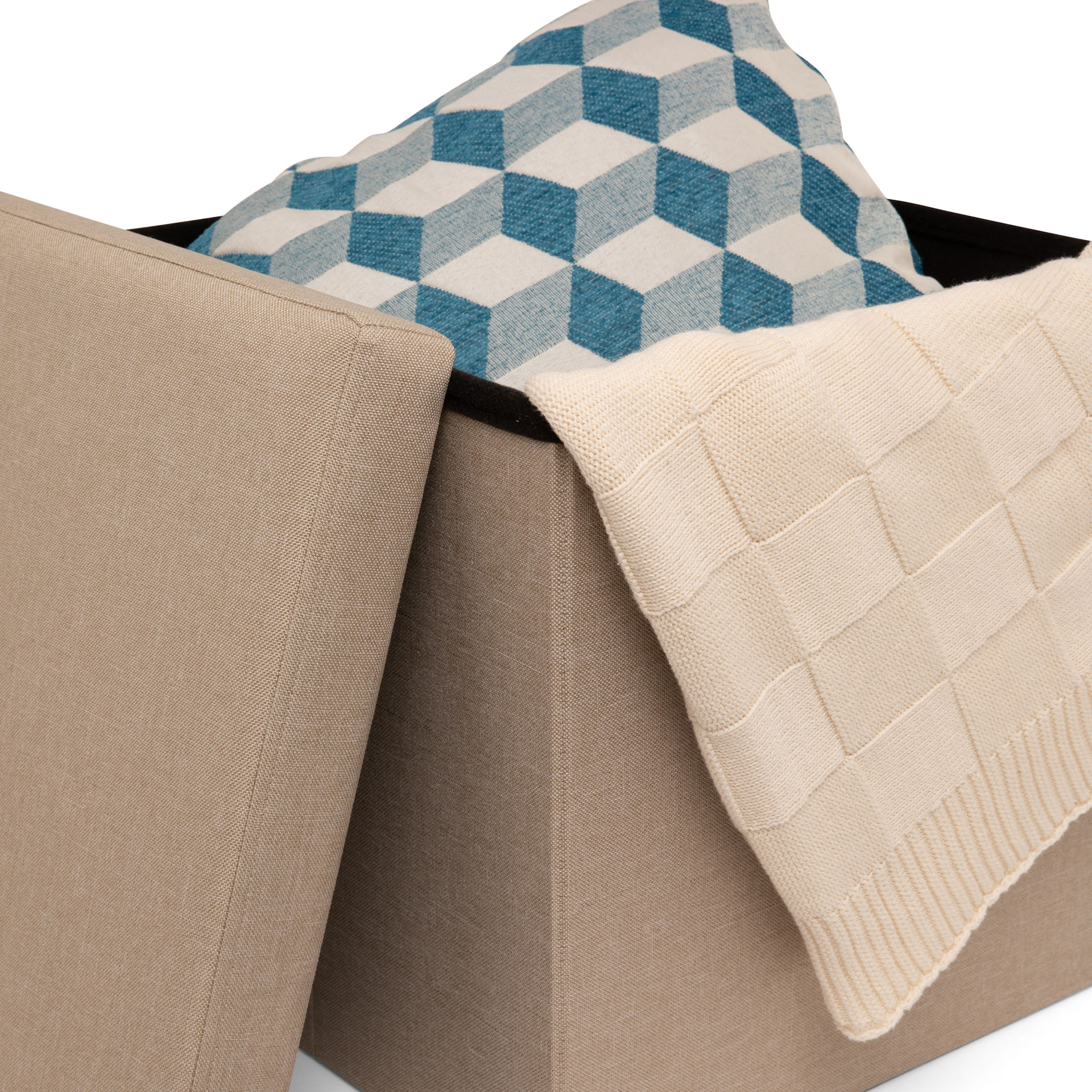 Pouf contenitore cubo pieghevole, , large