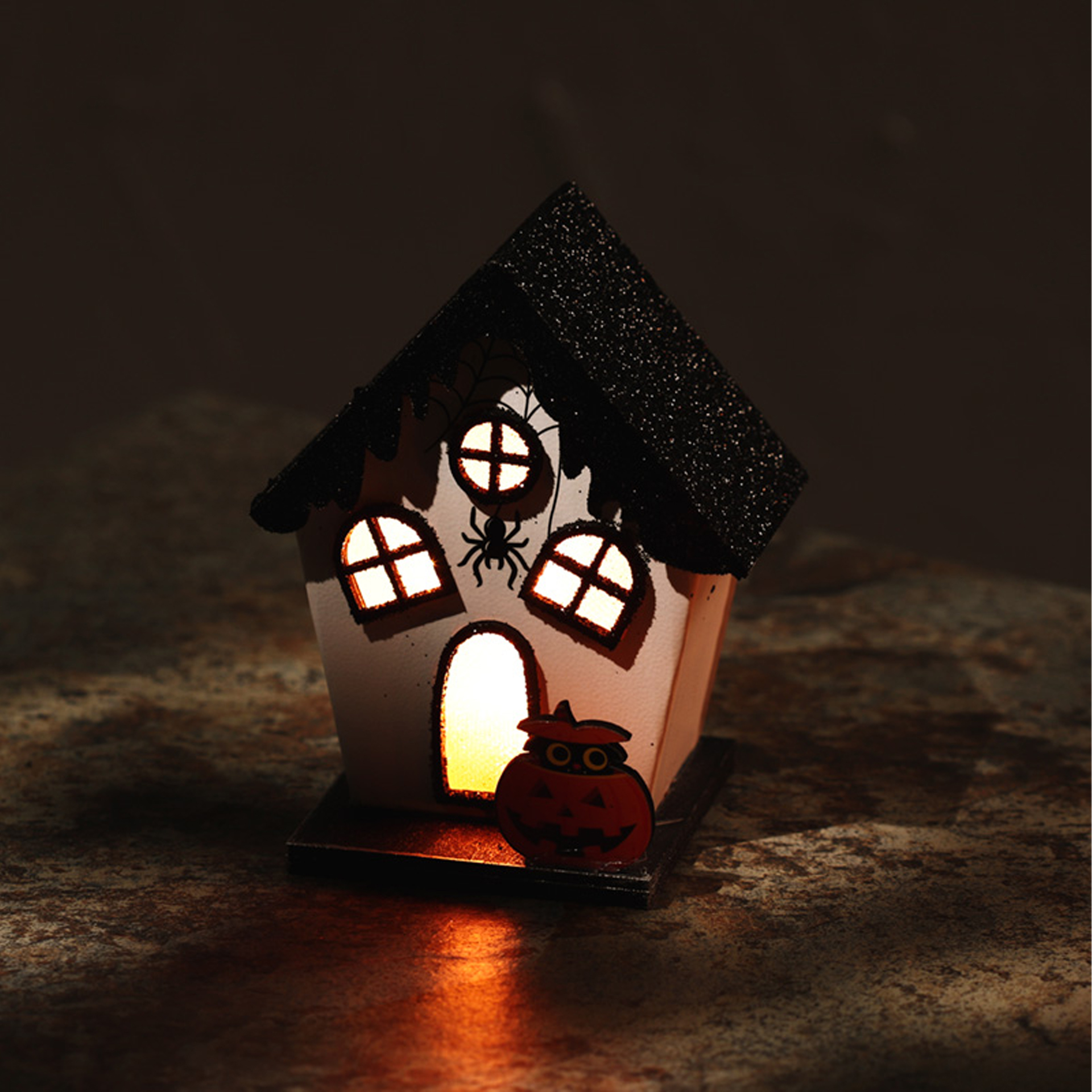 Decorazione Halloween Casetta Luminosa - Ragno, , large