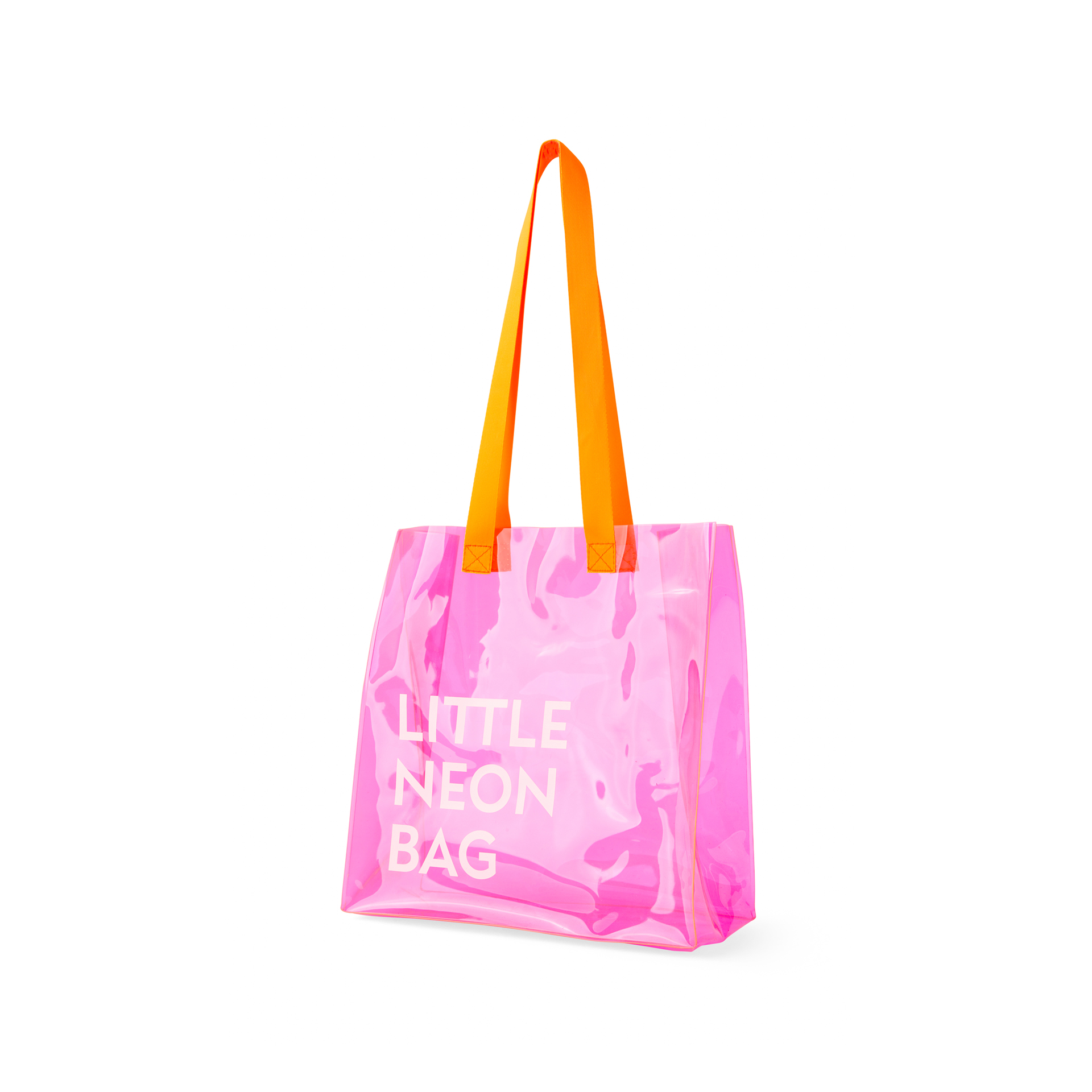Shopping Bag In Plastica Opaca - Colore Fucsia, , large
