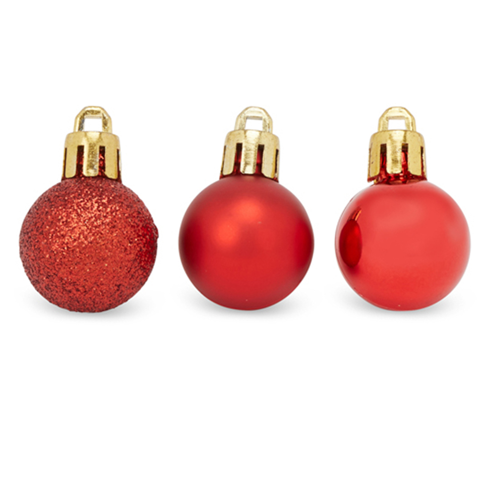 Set Di 44 Palline Natalizie Rosse E Oro – Addobbi Per Albero Scintillanti – Decorazioni Bicolore Infrangibili In Plastica (3 E 6 Cm)