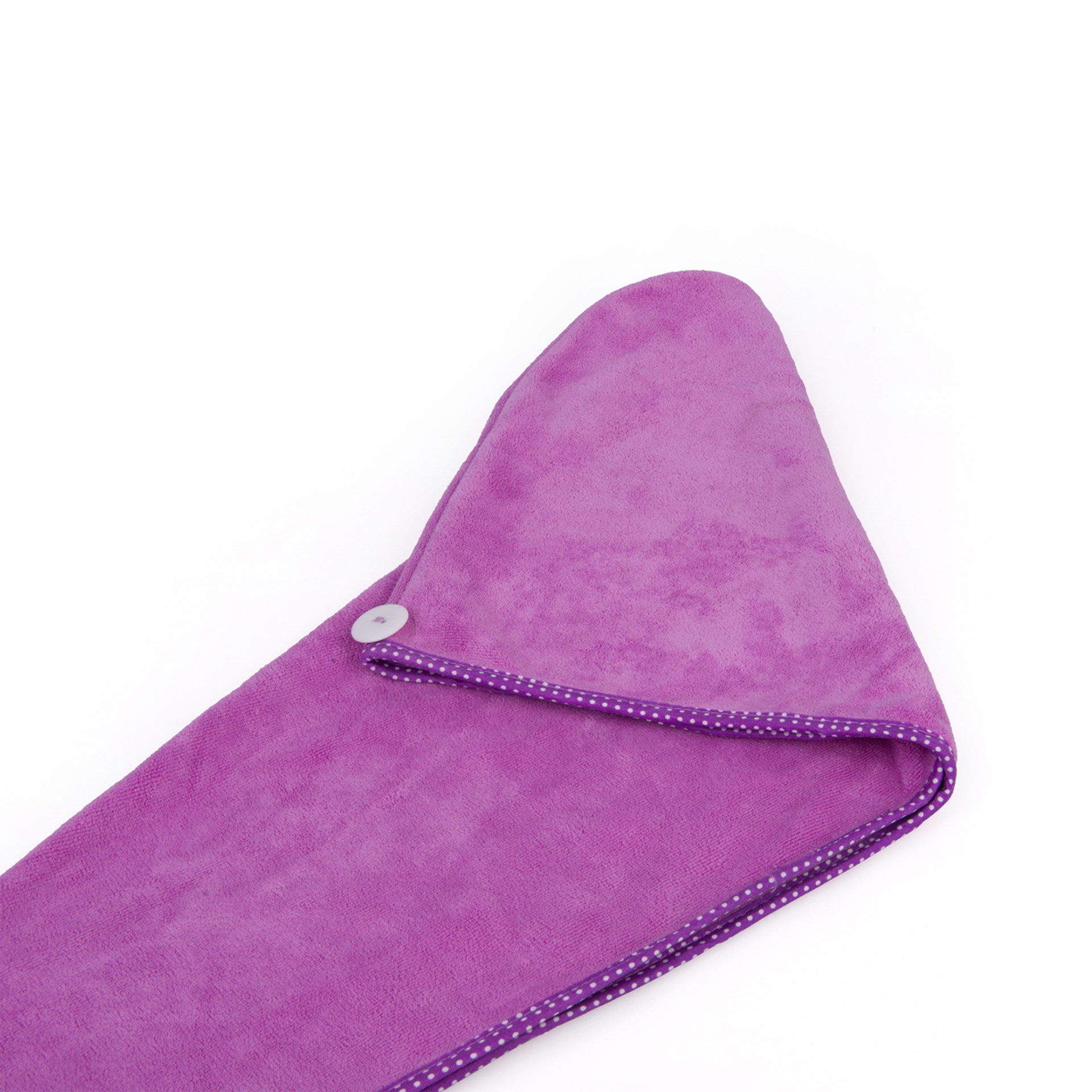 Turbante asciugacapelli in microfibra viola, viola, large