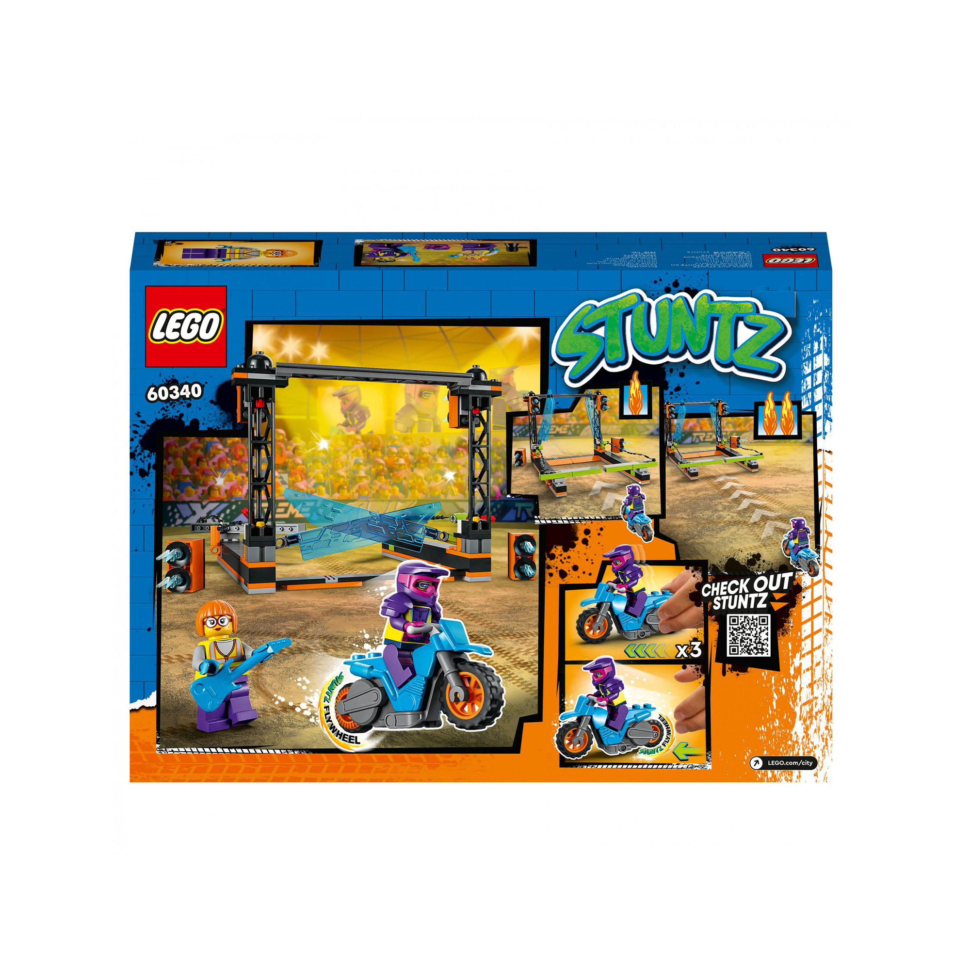 LEGO City Stuntz Sfida Acrobatica delle Lame, Moto Giocattolo Carica e Vai con M 60340, , large