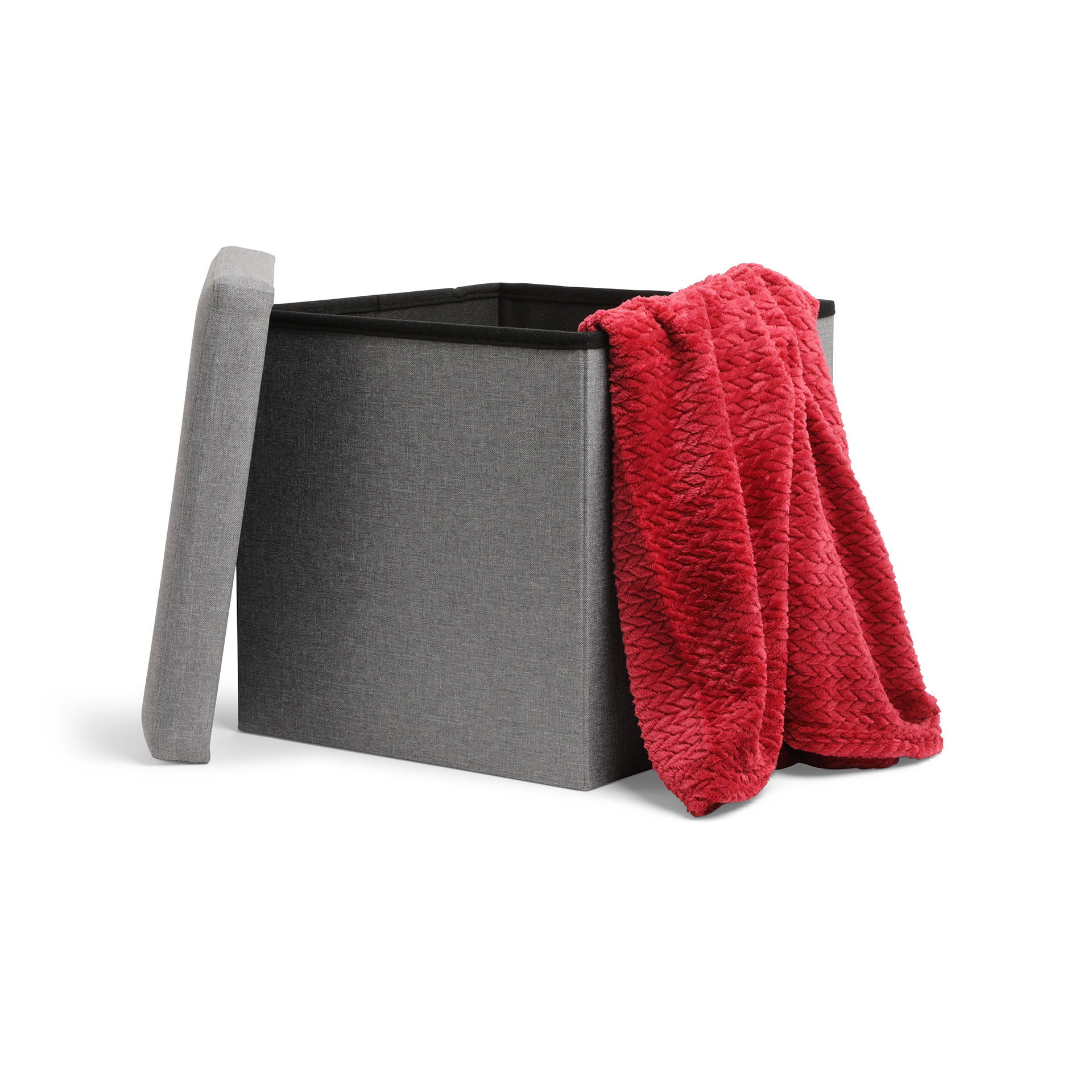 Pouf contenitore cubo pieghevole, , large
