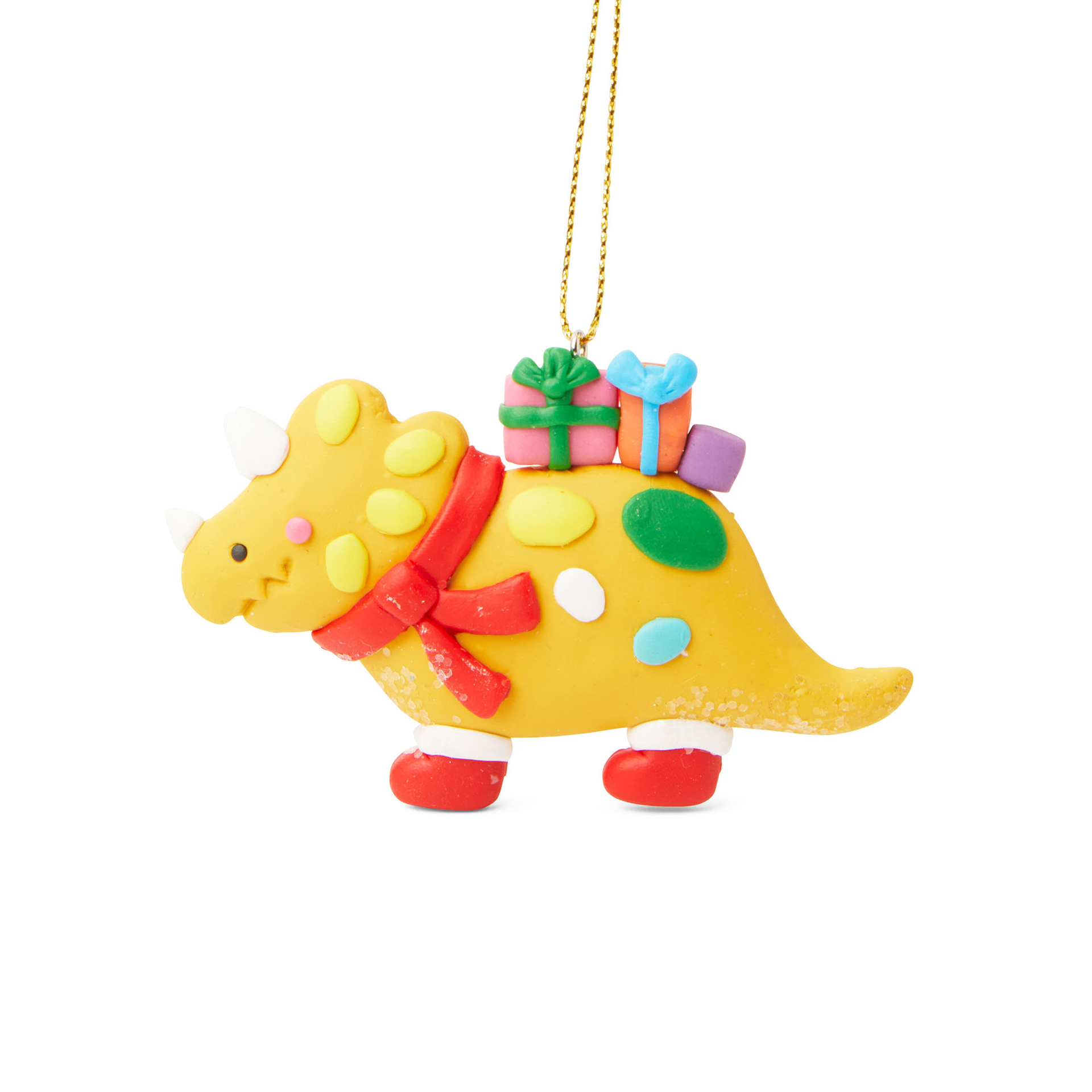 Decorazione Dinosauro Effetto Gomma - Colore Giallo, , large