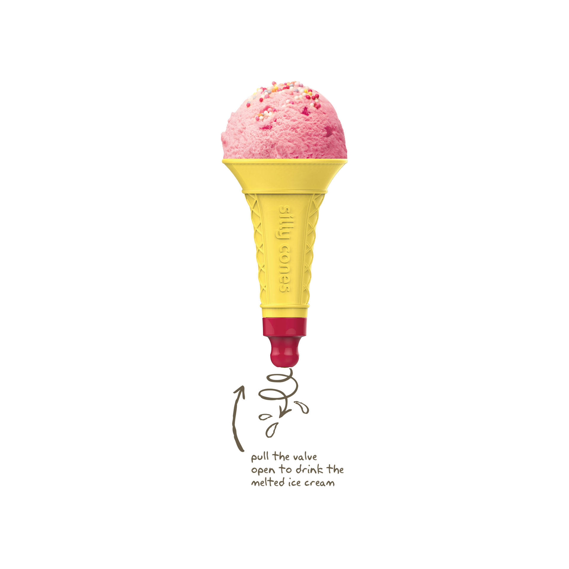 Cono gelato in silicone riutilizzabile set da 2, , large