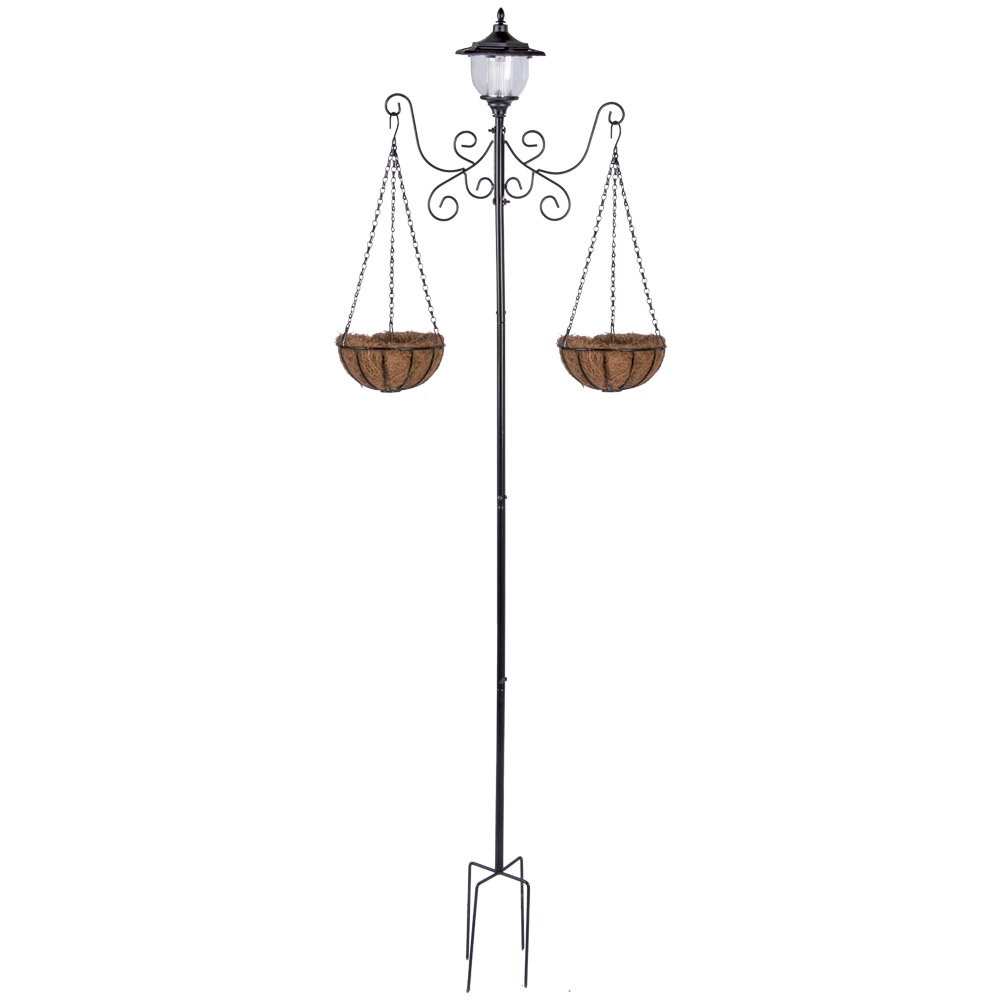 Lampioncino ad energia solare con 2 portavasi, , large