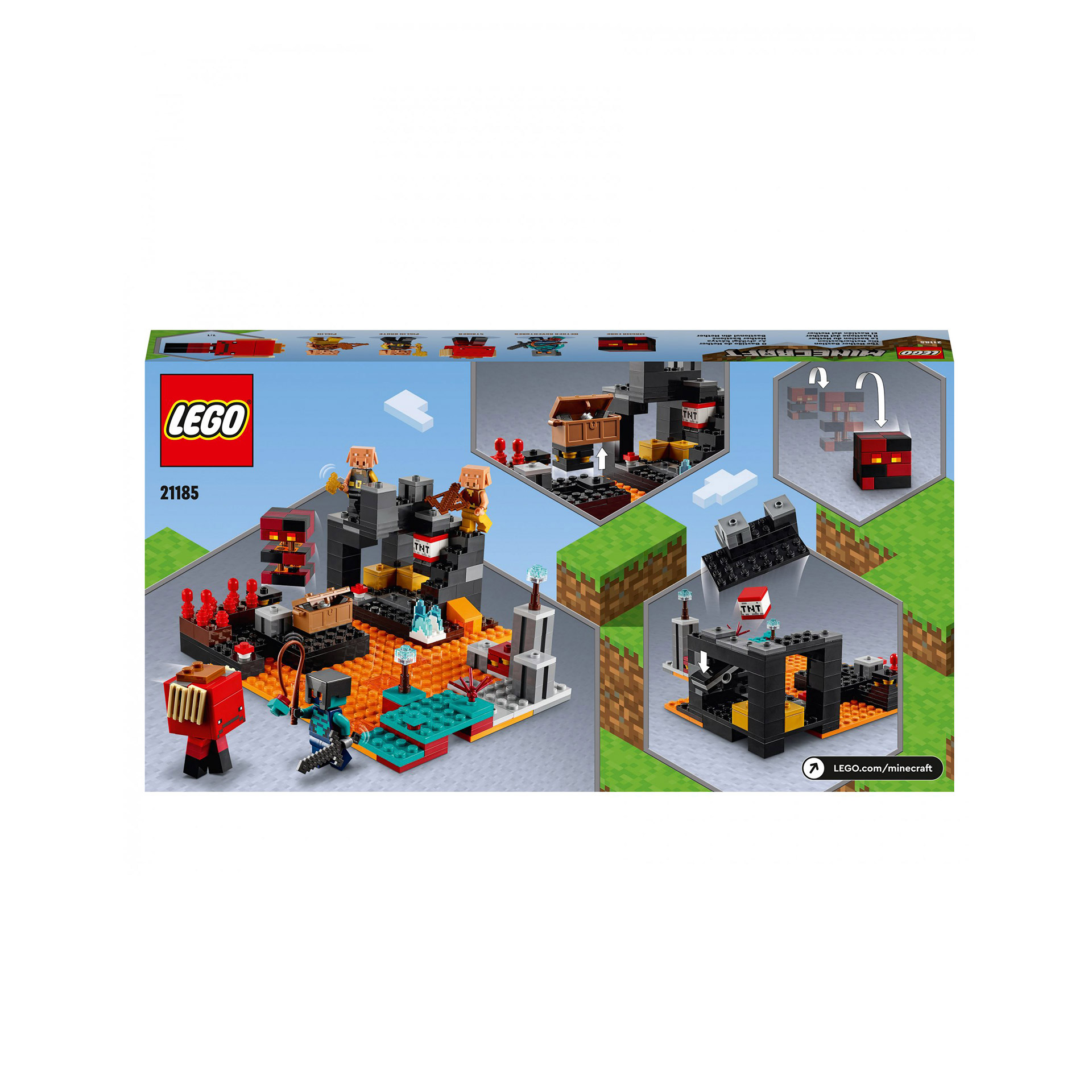 LEGO Minecraft Il Bastione del Nether, Modellino da Costruire, Castello Giocatto 21185, , large