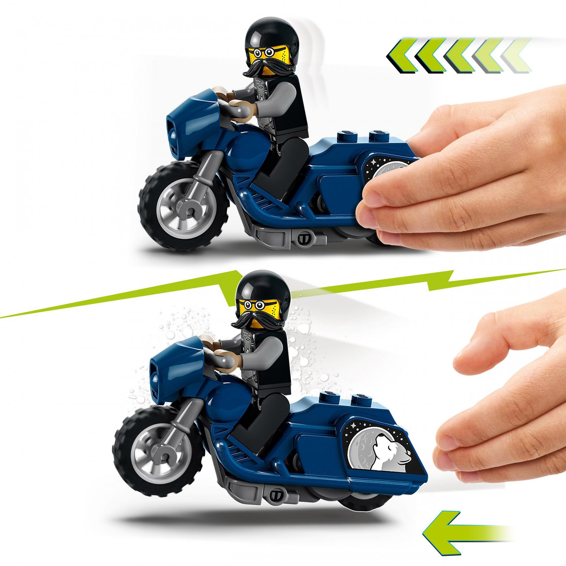 LEGO City Stuntz Stunt Bike da Touring, Moto Giocattolo Carica e Vai con Minifig 60331, , large