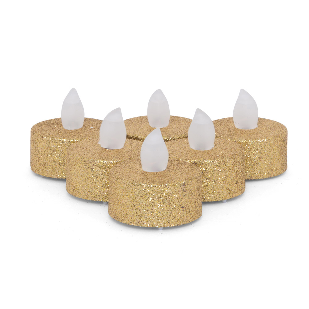 6 Tealight con luce a led tremolante, , large