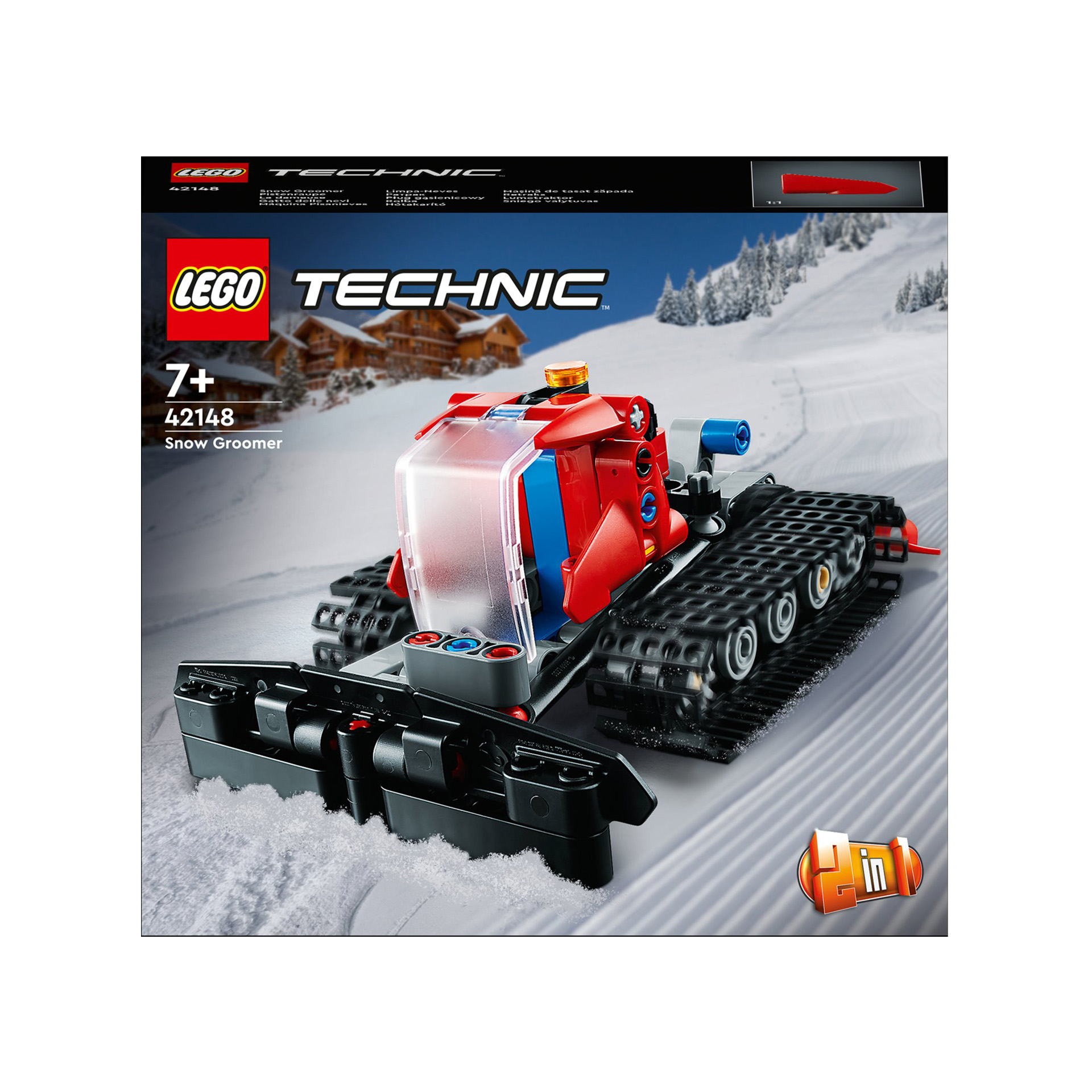 LEGO 42148 Technic Gatto delle Nevi, Set 2 in 1 con Motoslitta e Spazzaneve Gioc 42148, , large